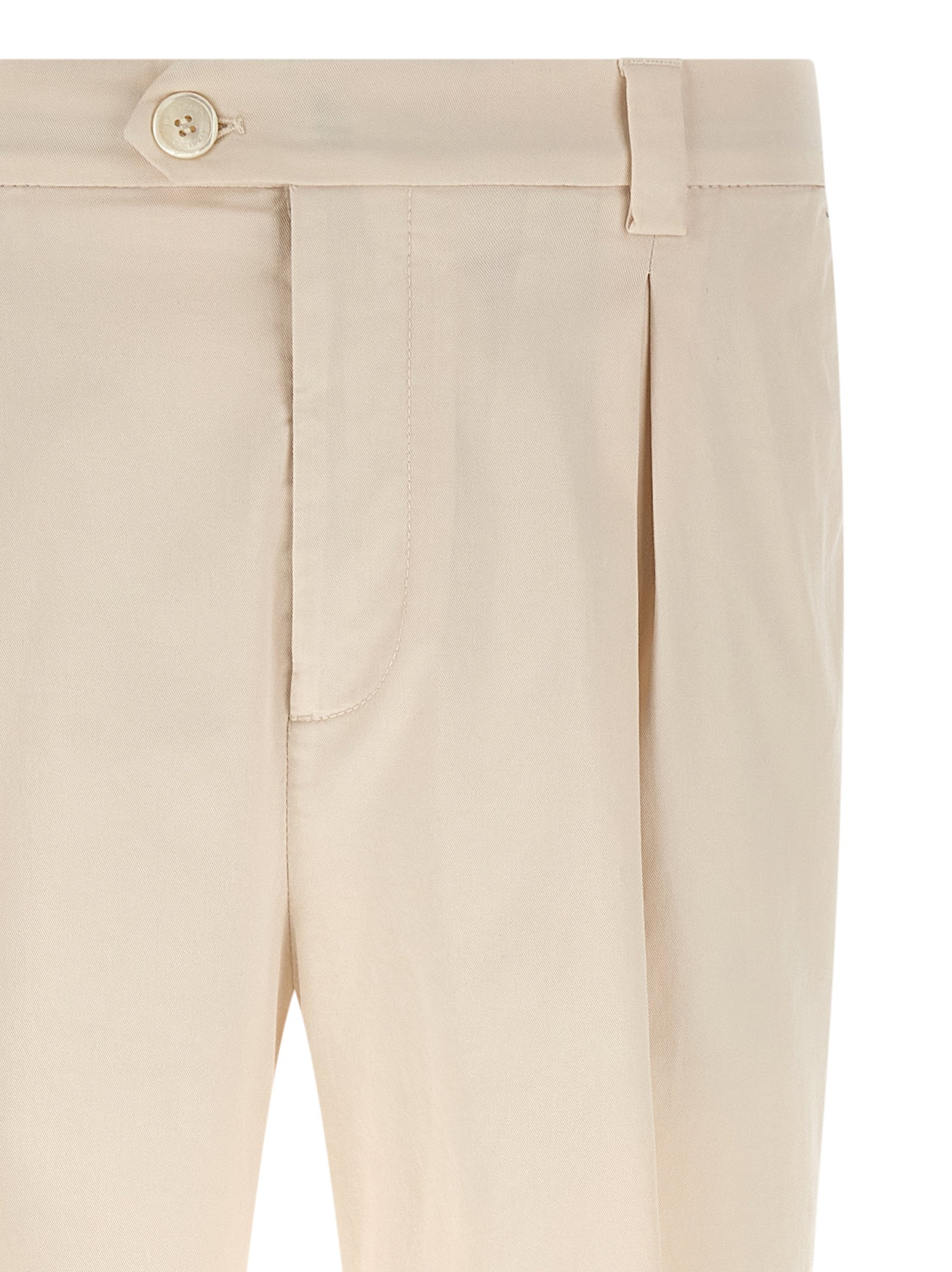 Brunello Cucinelli White Cotton Casual Pants