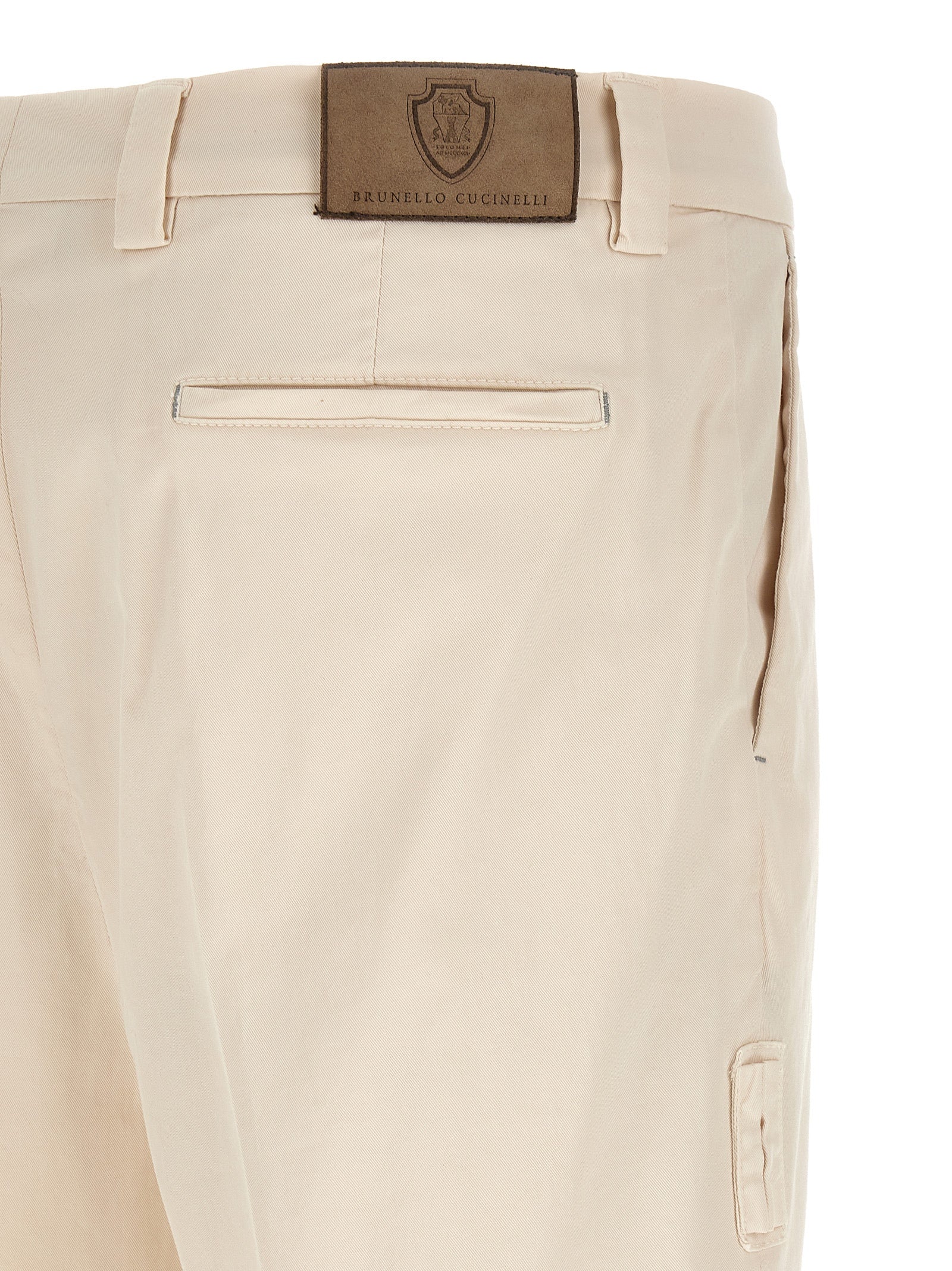 Brunello Cucinelli White Cotton Casual Pants