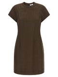 Brunello Cucinelli Brown Viscose Short Dress