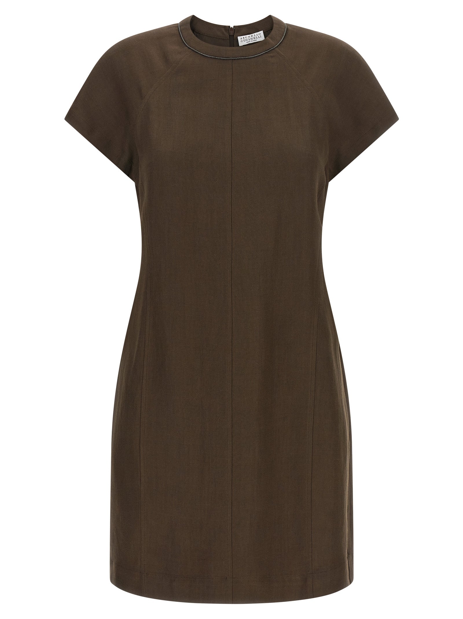 Brunello Cucinelli Brown Viscose Short Dress