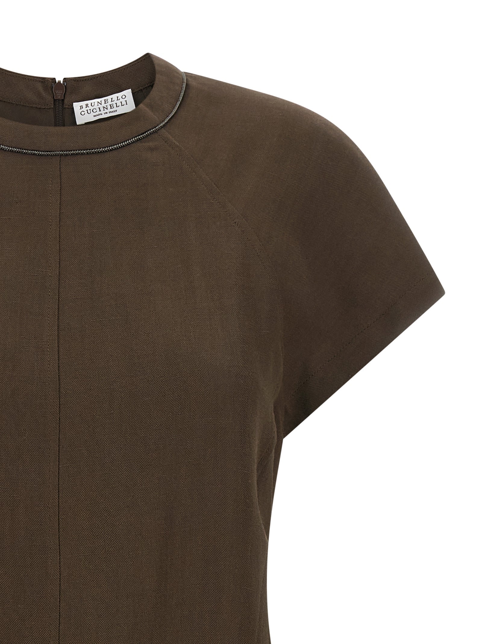 Brunello Cucinelli Brown Viscose Short Dress