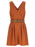 Brunello Cucinelli Orange Cotton Short Dress
