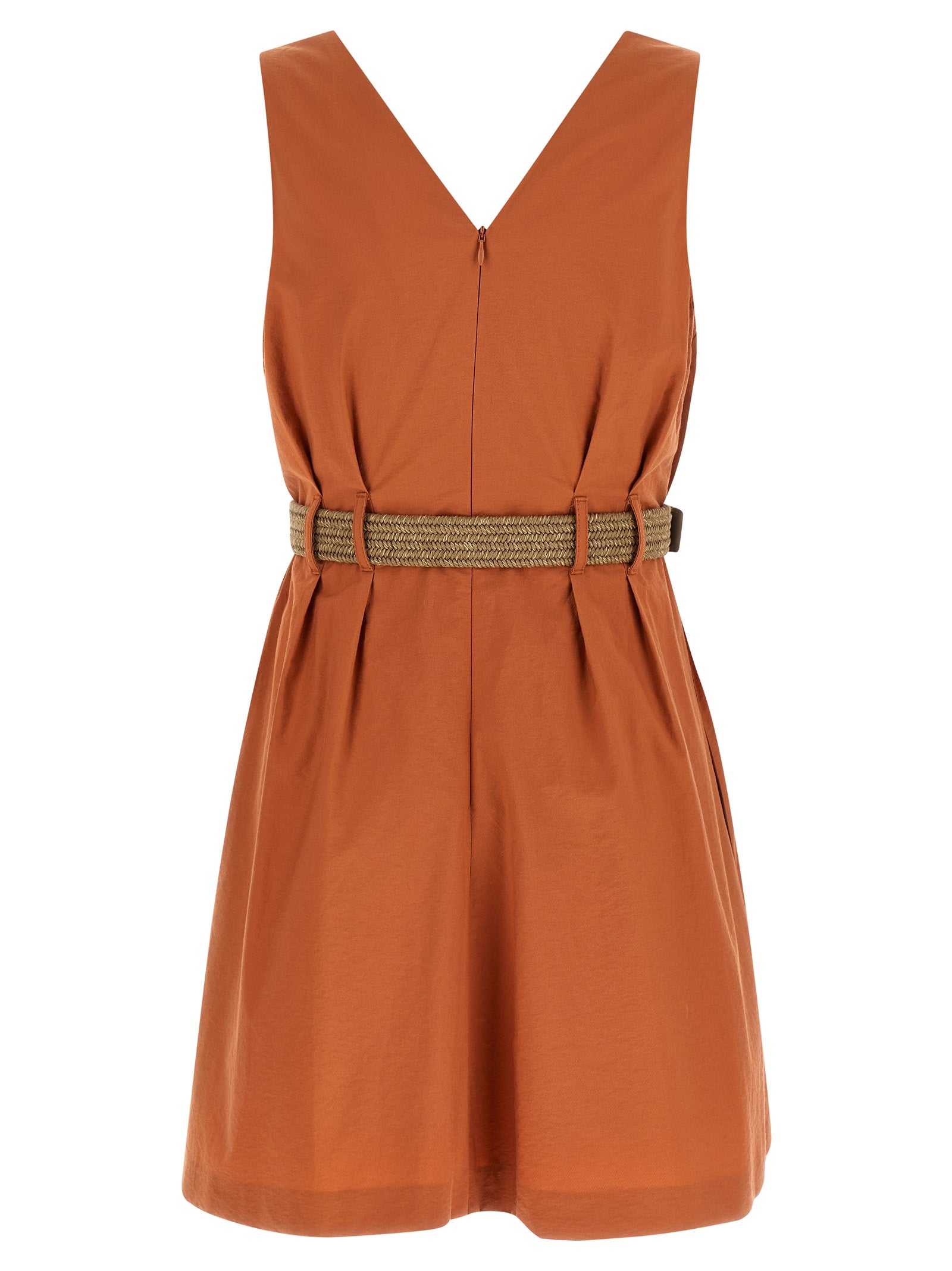 Brunello Cucinelli Orange Cotton Short Dress