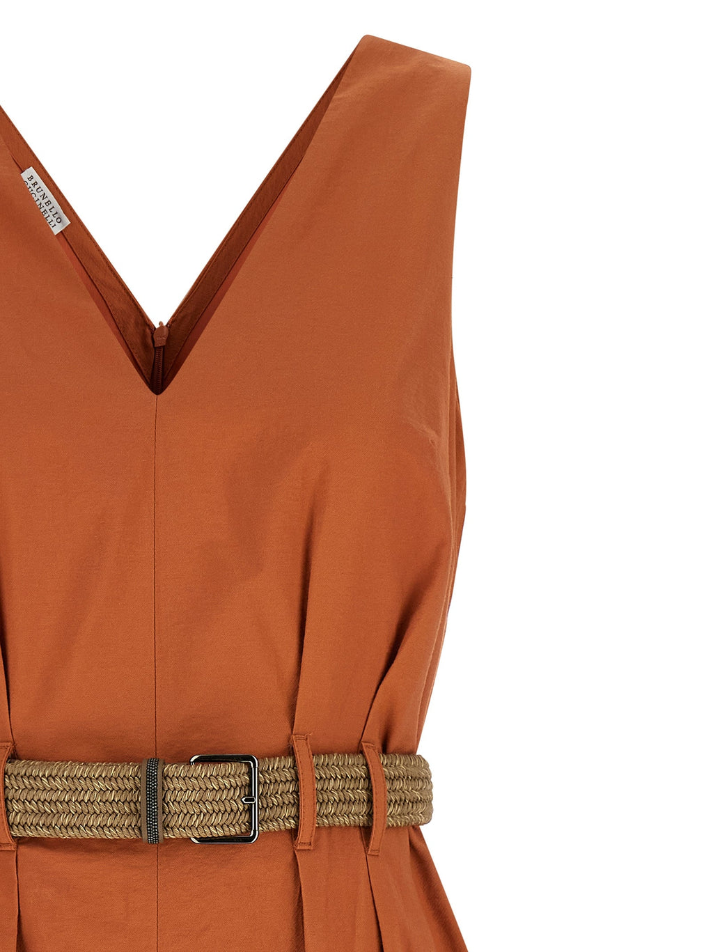 Brunello Cucinelli Orange Cotton Short Dress