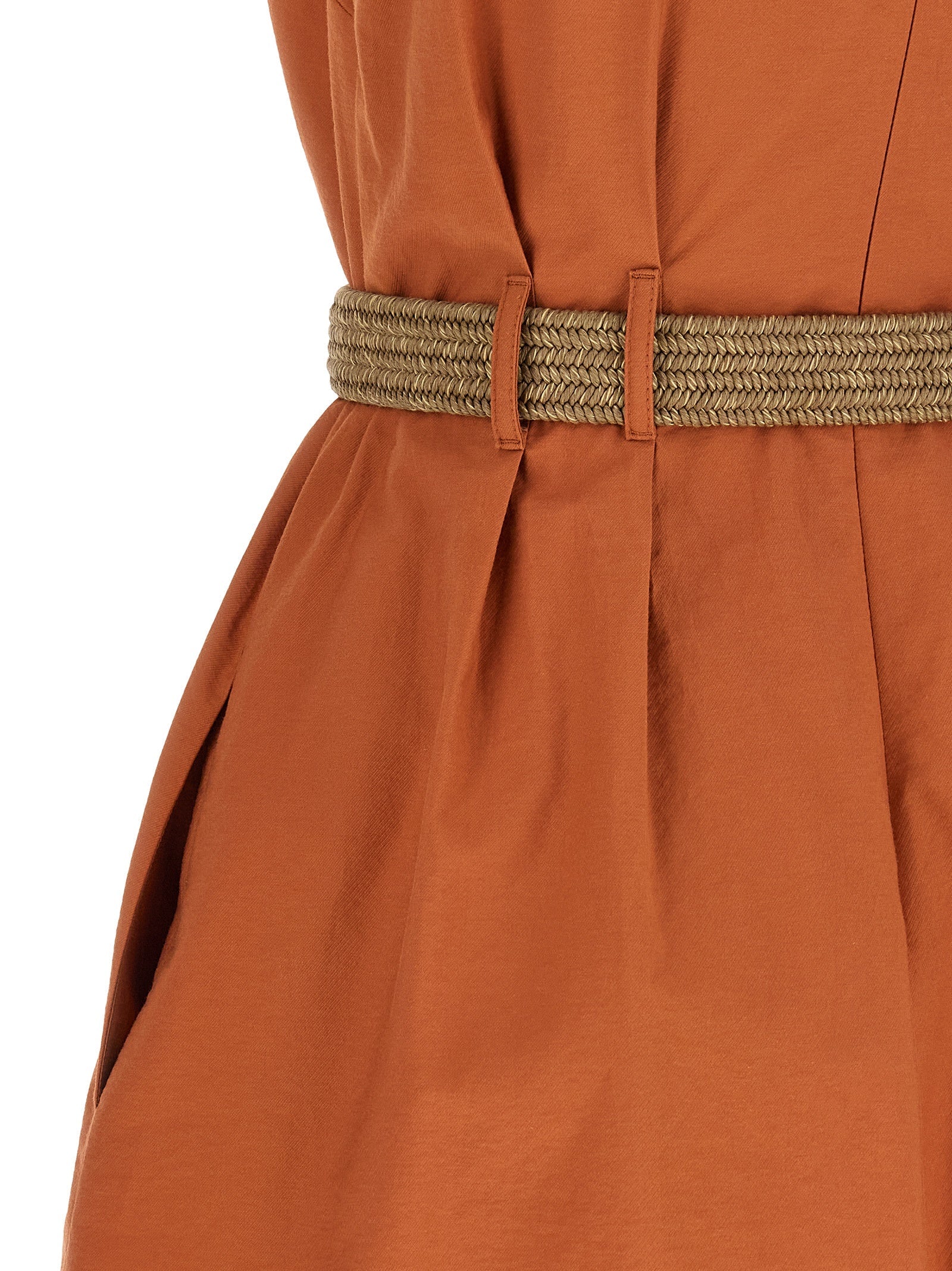 Brunello Cucinelli Orange Cotton Short Dress