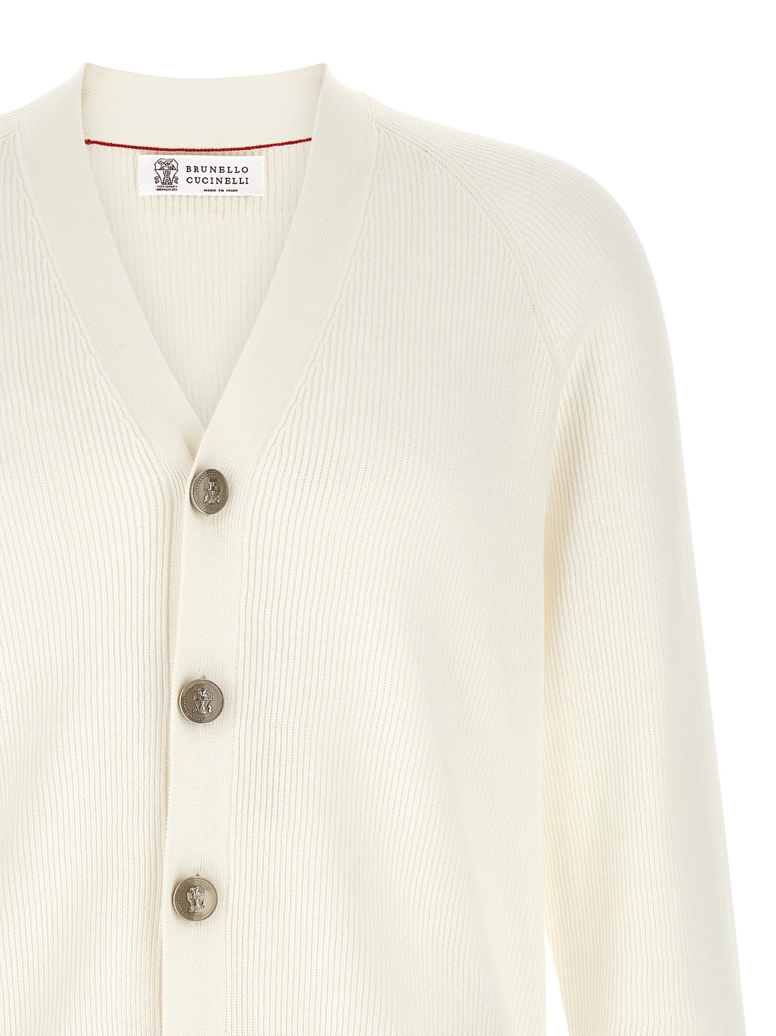 Brunello Cucinelli White Cotton Cardigan