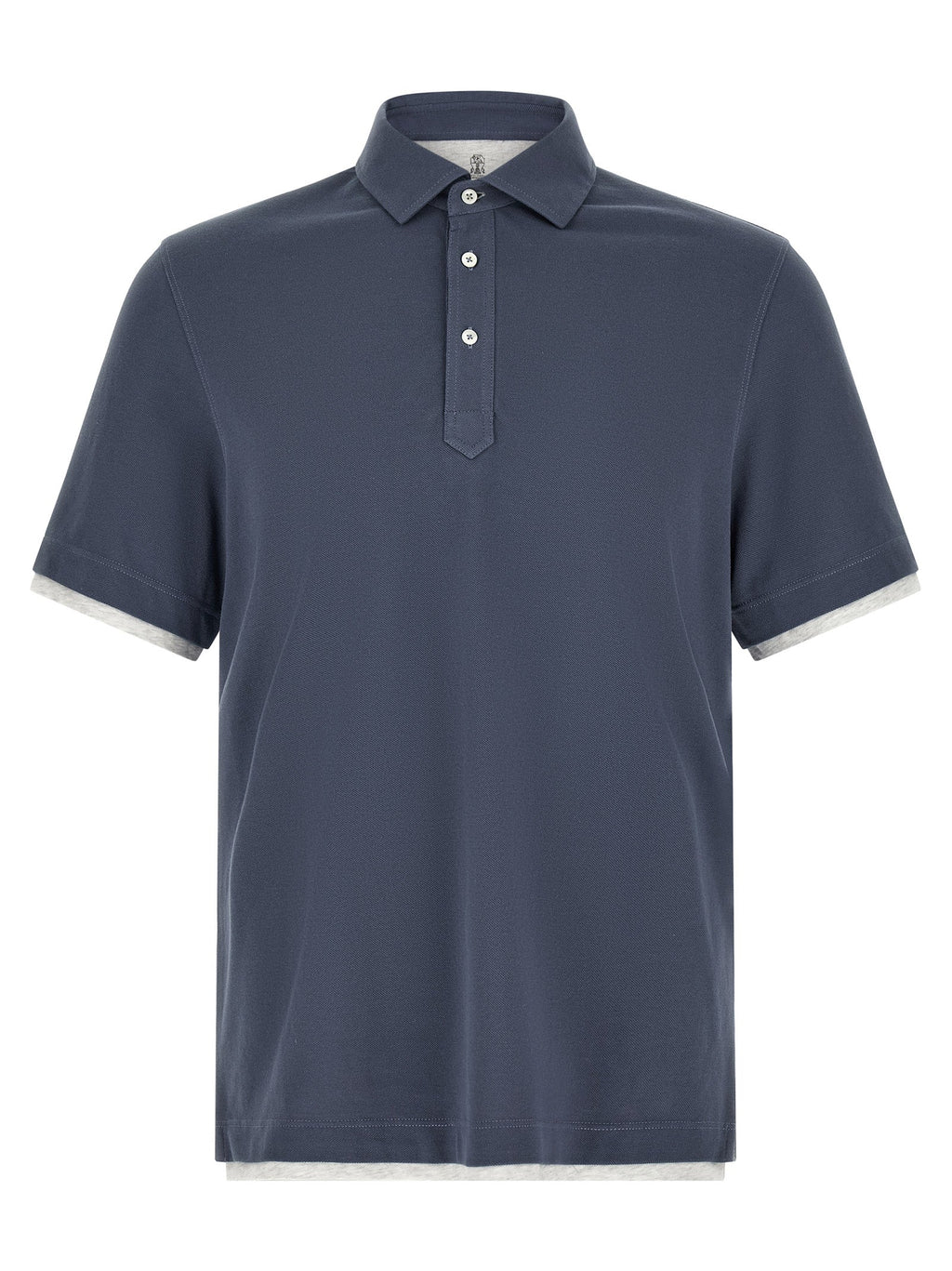 Brunello Cucinelli Blue Cotton Polo Shirt