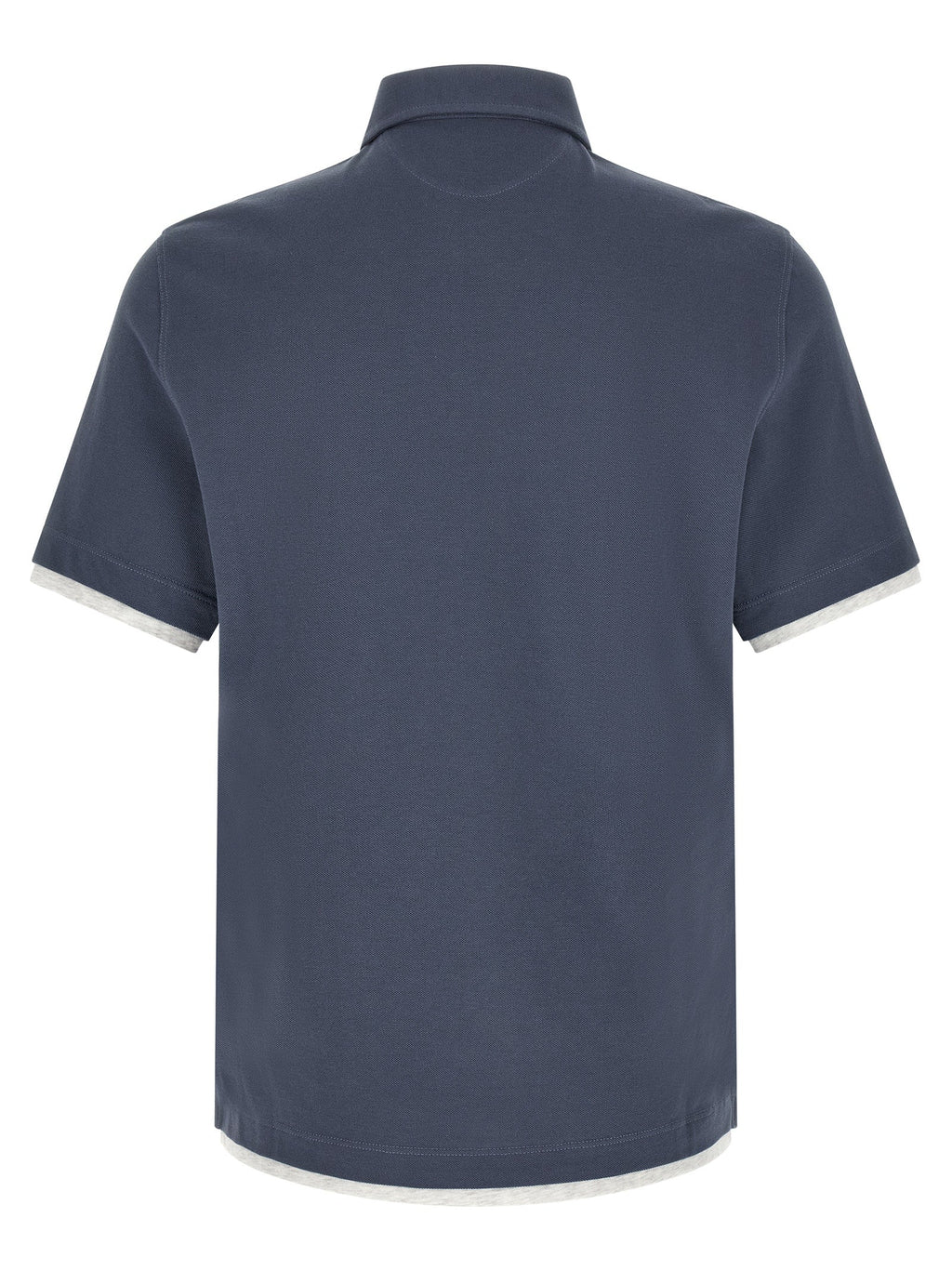 Brunello Cucinelli Blue Cotton Polo Shirt
