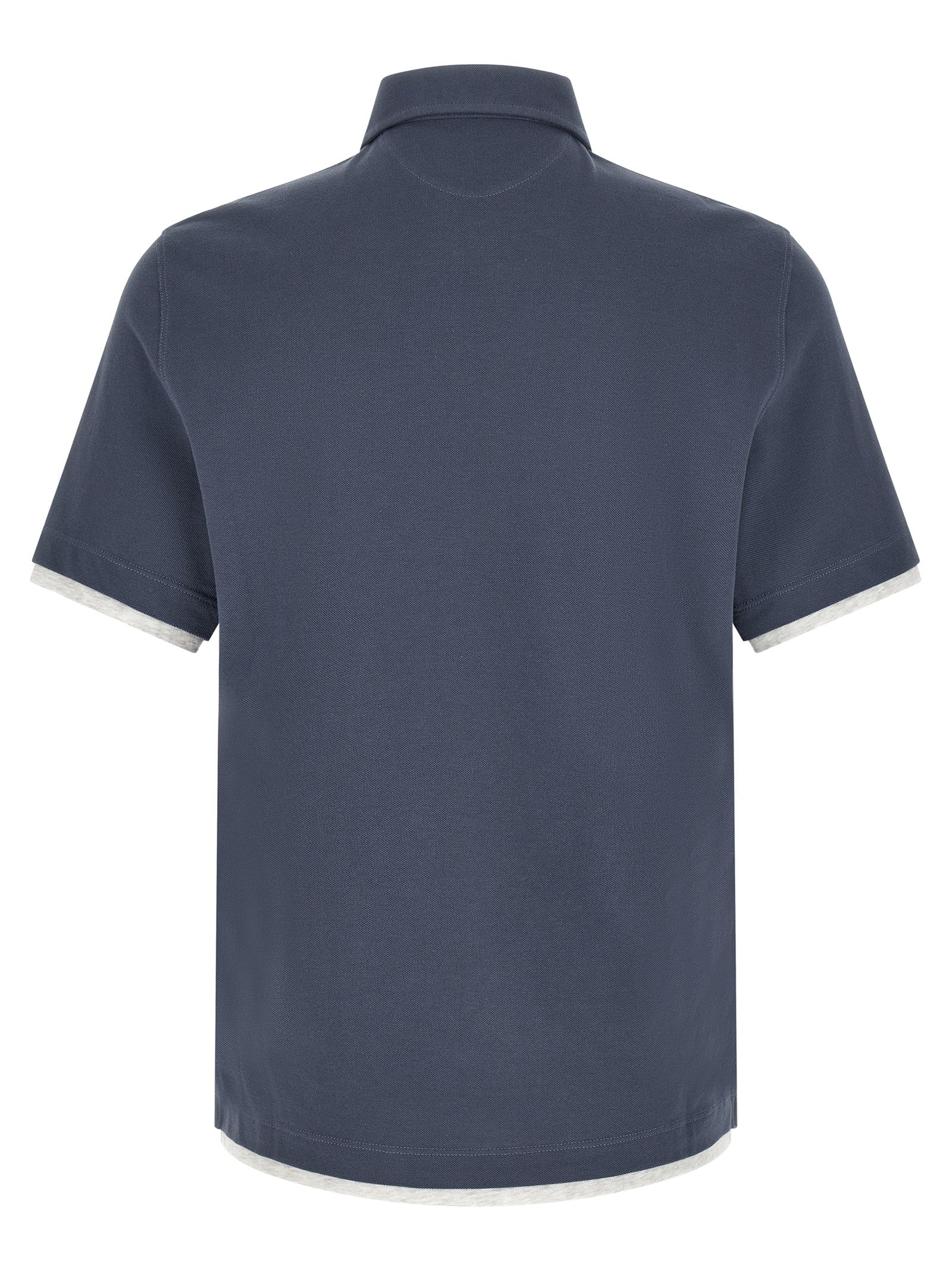 Brunello Cucinelli Blue Cotton Polo Shirt
