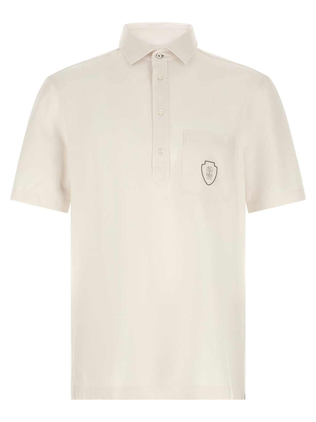 Brunello Cucinelli White Virgin Wool Polo Shirt