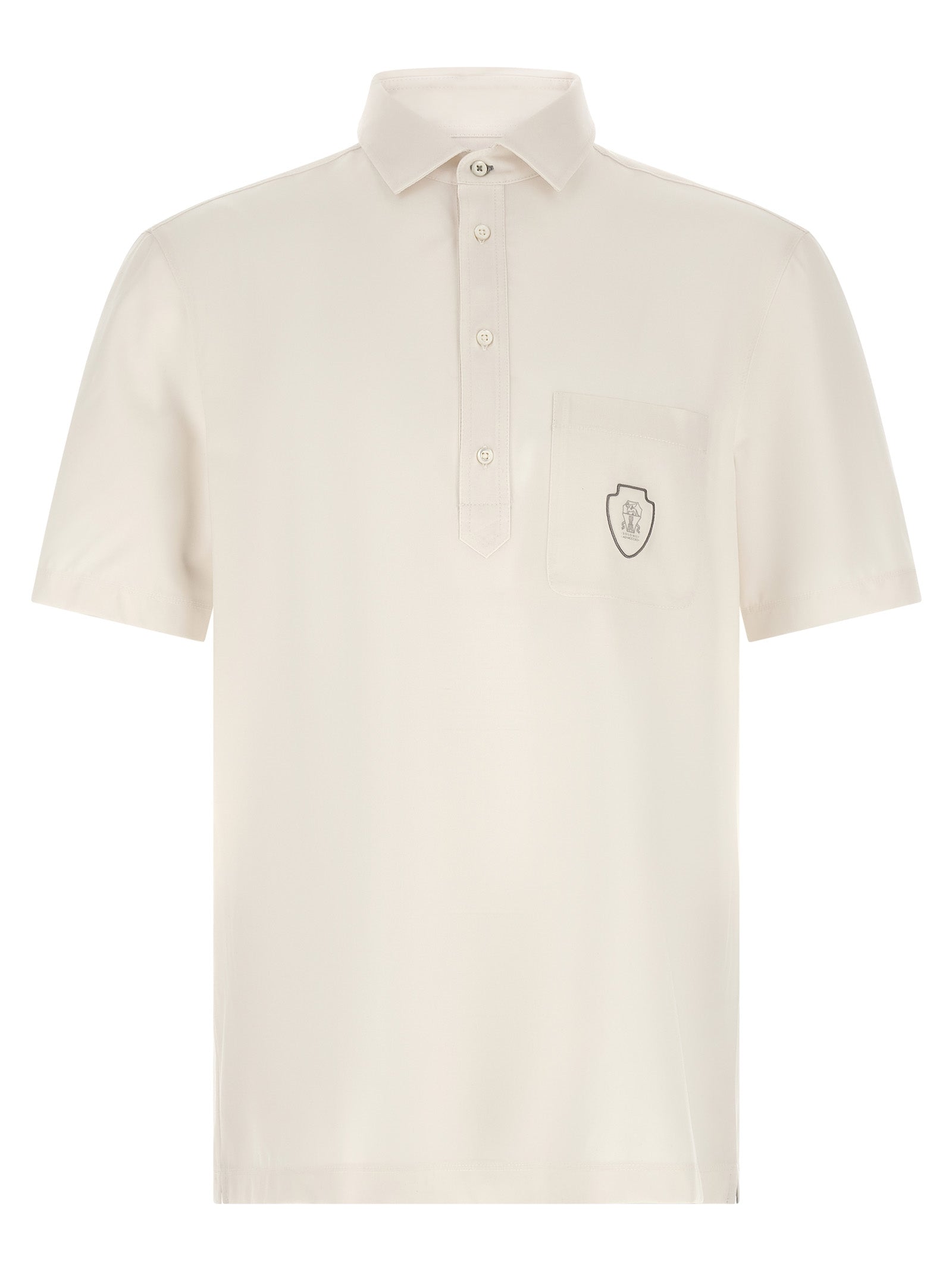 Brunello Cucinelli White Virgin Wool Polo Shirt