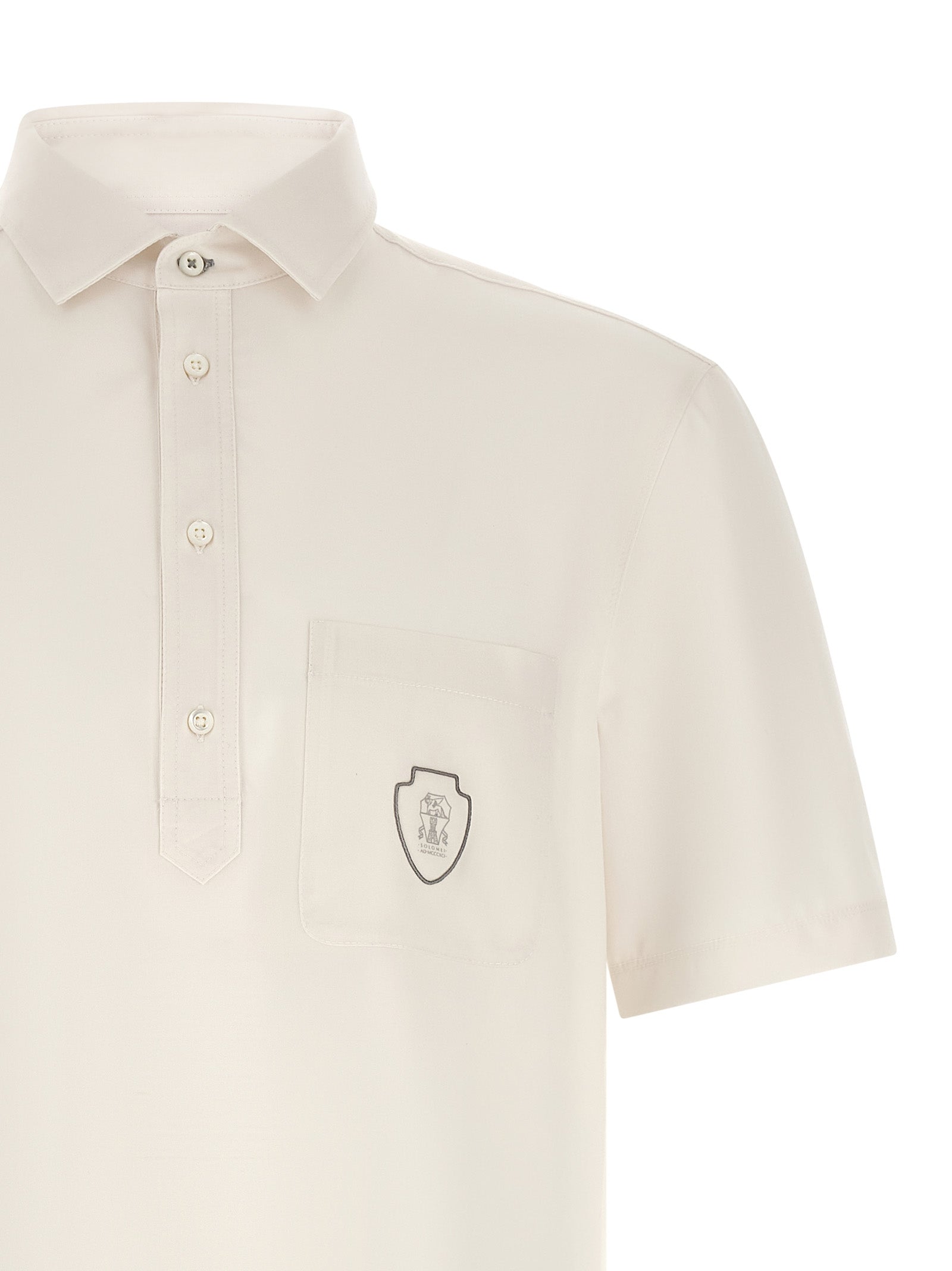 Brunello Cucinelli White Virgin Wool Polo Shirt