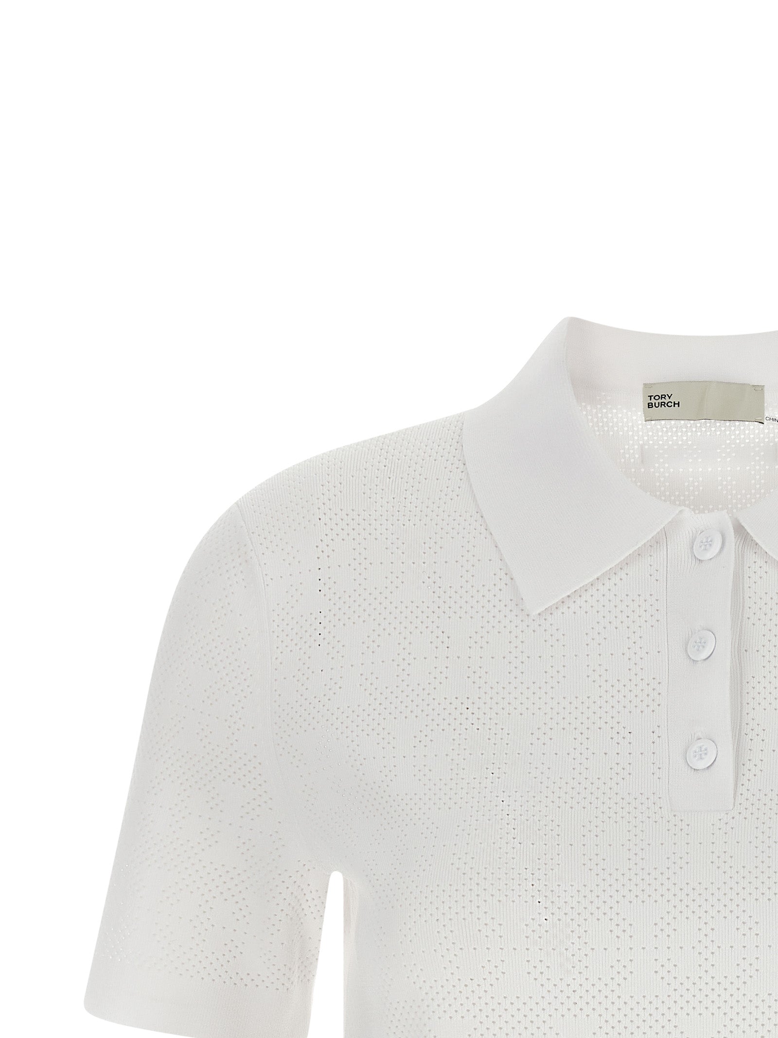 Tory Burch White Viscose Polo Shirt