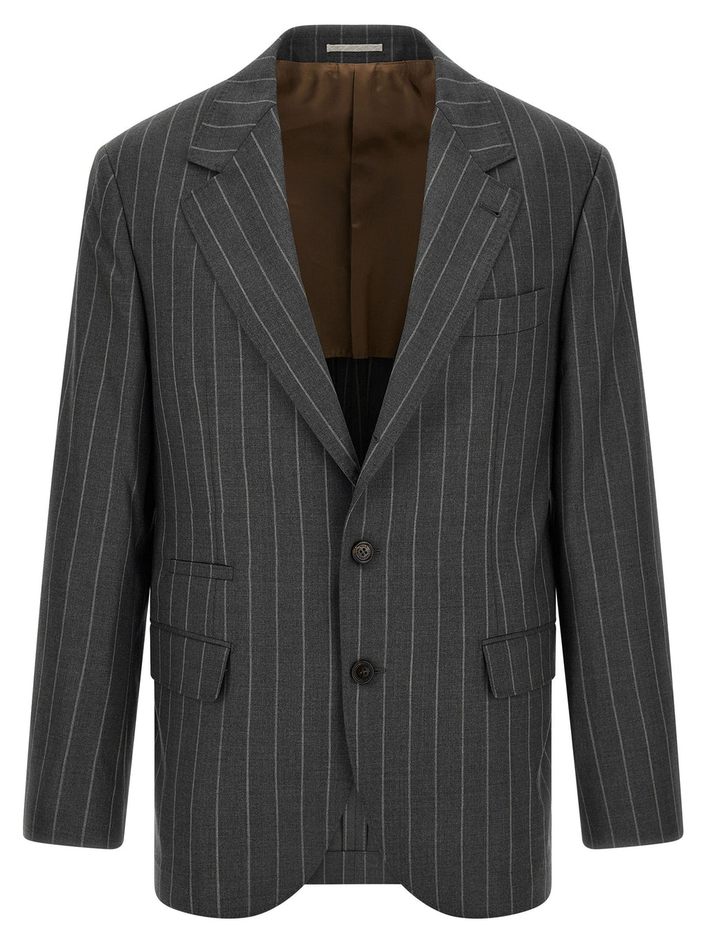 Brunello Cucinelli Gray Virgin Wool Blazer