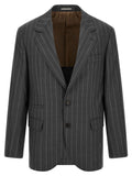 Brunello Cucinelli Gray Virgin Wool Blazer
