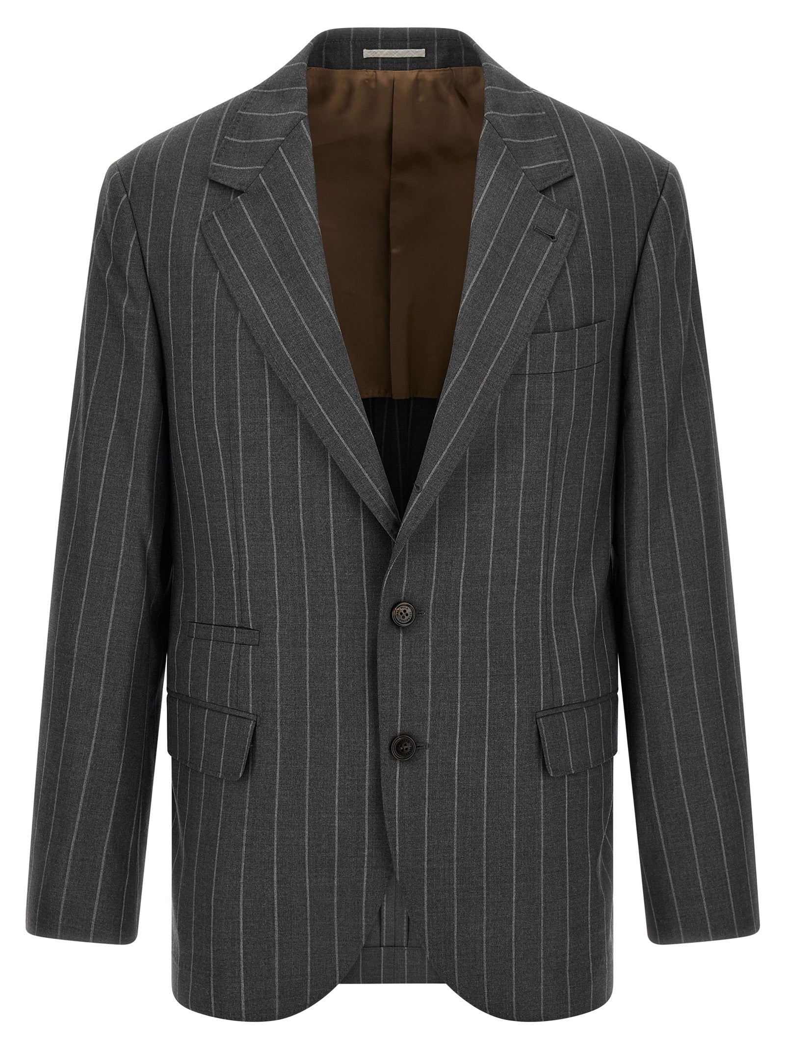 Brunello Cucinelli Gray Virgin Wool Blazer