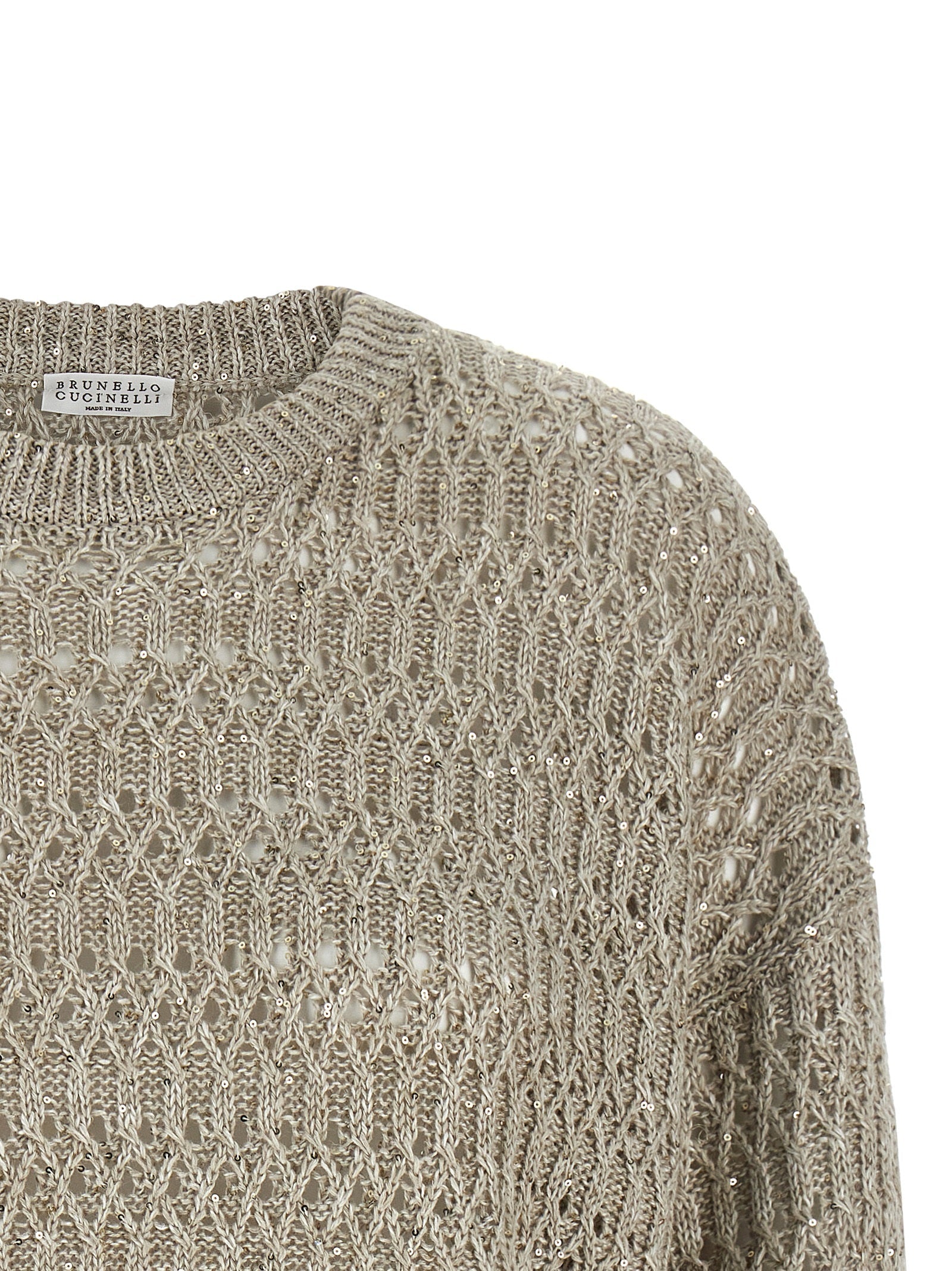 Brunello Cucinelli Beige Linen Cardigan Brunello Cucinelli