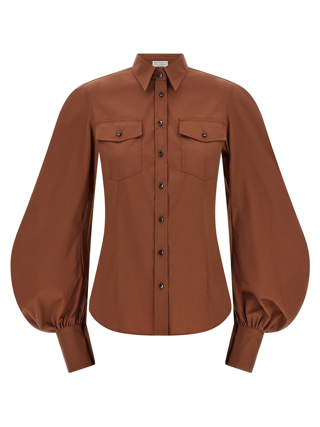 Brunello Cucinelli Brown Cotton Blouse