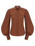 Brunello Cucinelli Brown Cotton Blouse