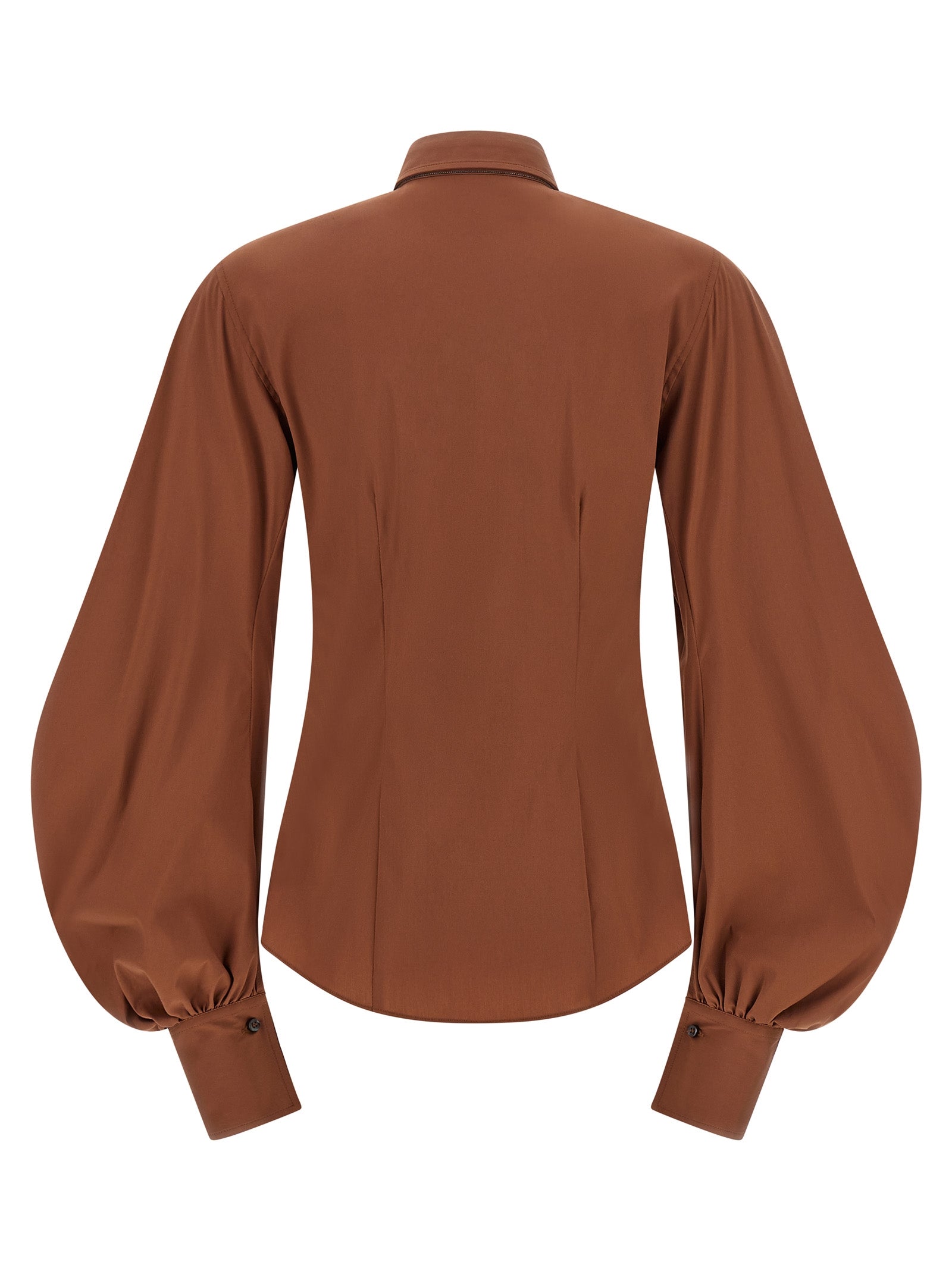 Brunello Cucinelli Brown Cotton Blouse