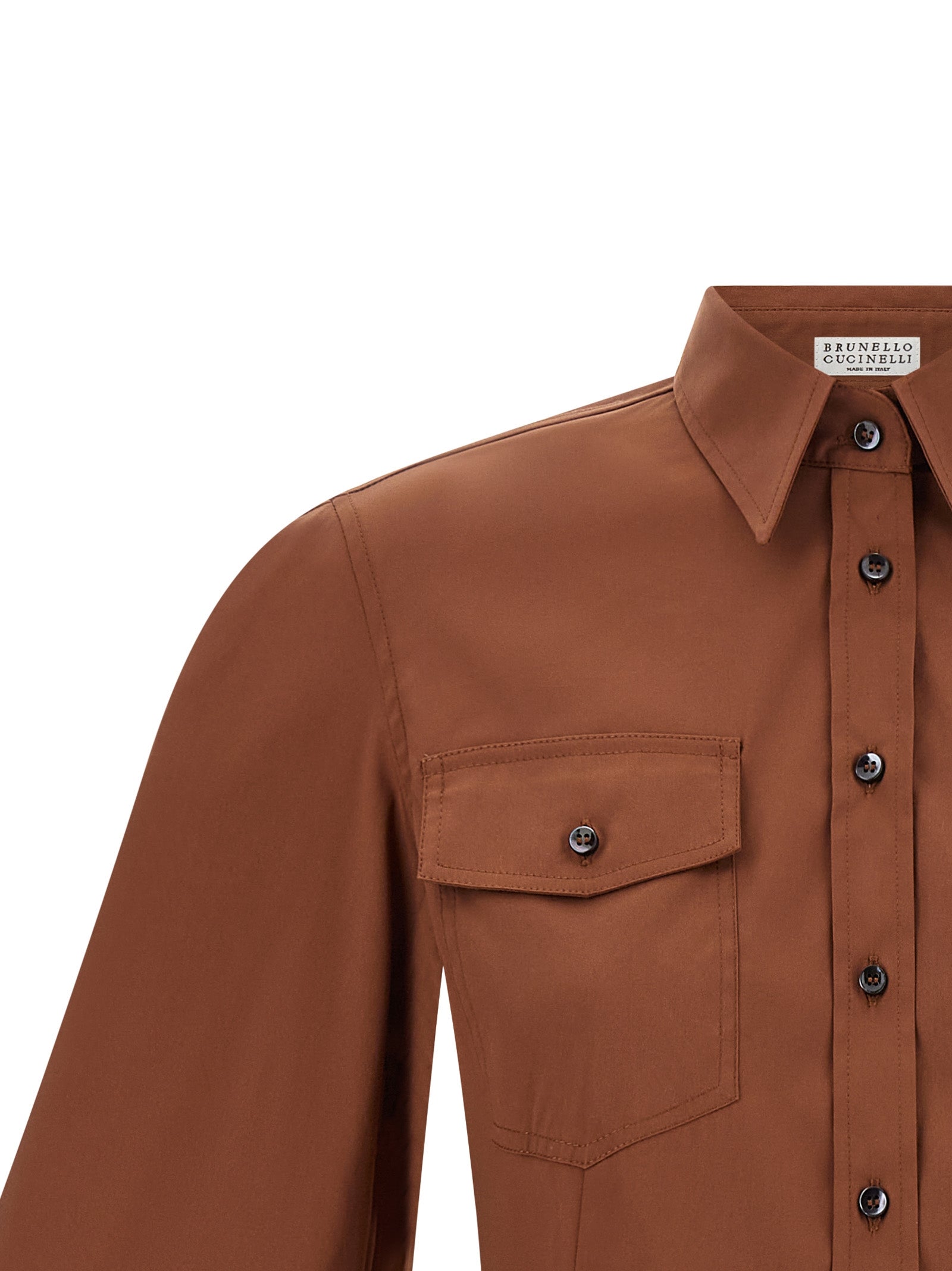 Brunello Cucinelli Brown Cotton Blouse