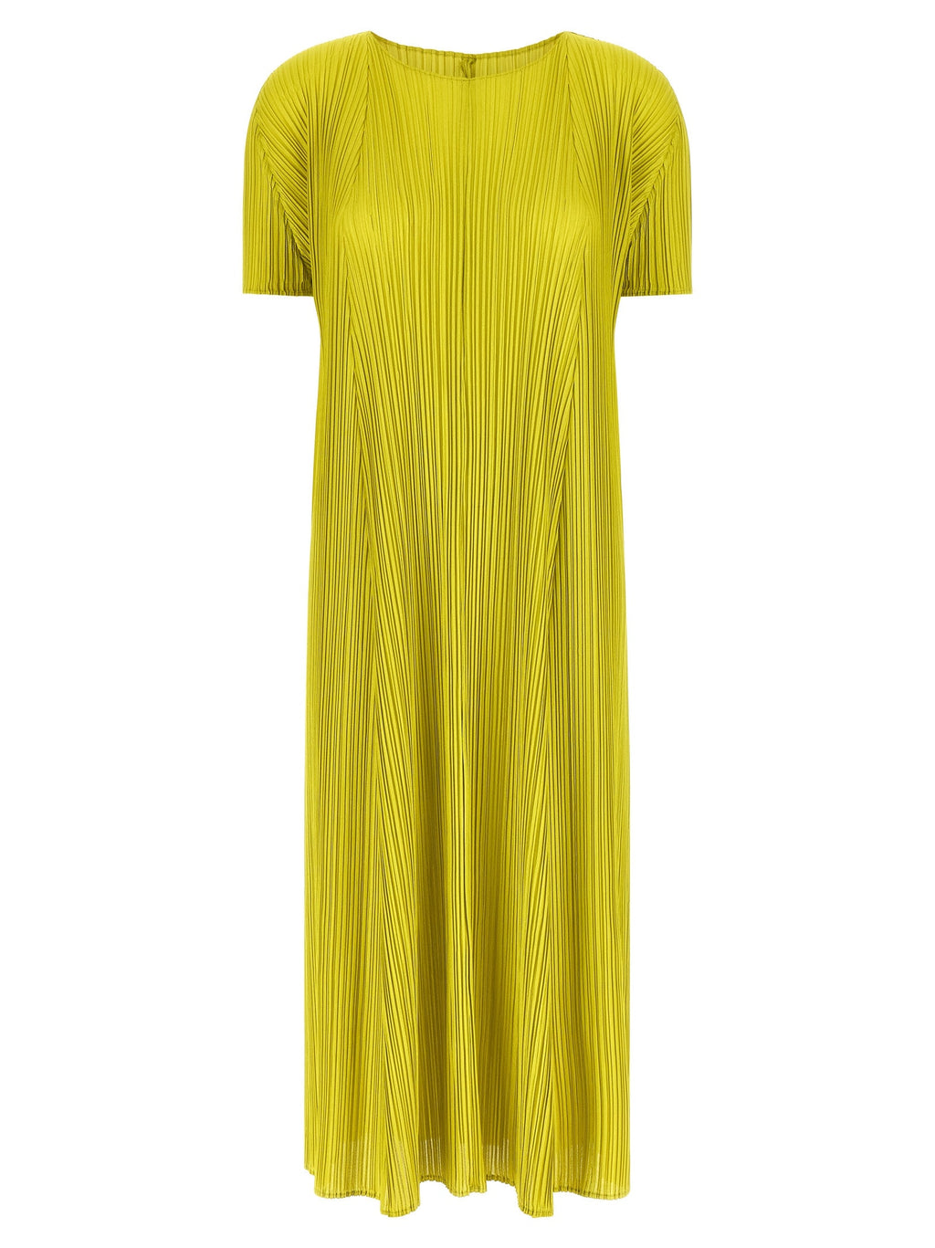 PLEATS PLEASE ISSEY MIYAKE Bicolor Polyester Midi Dress