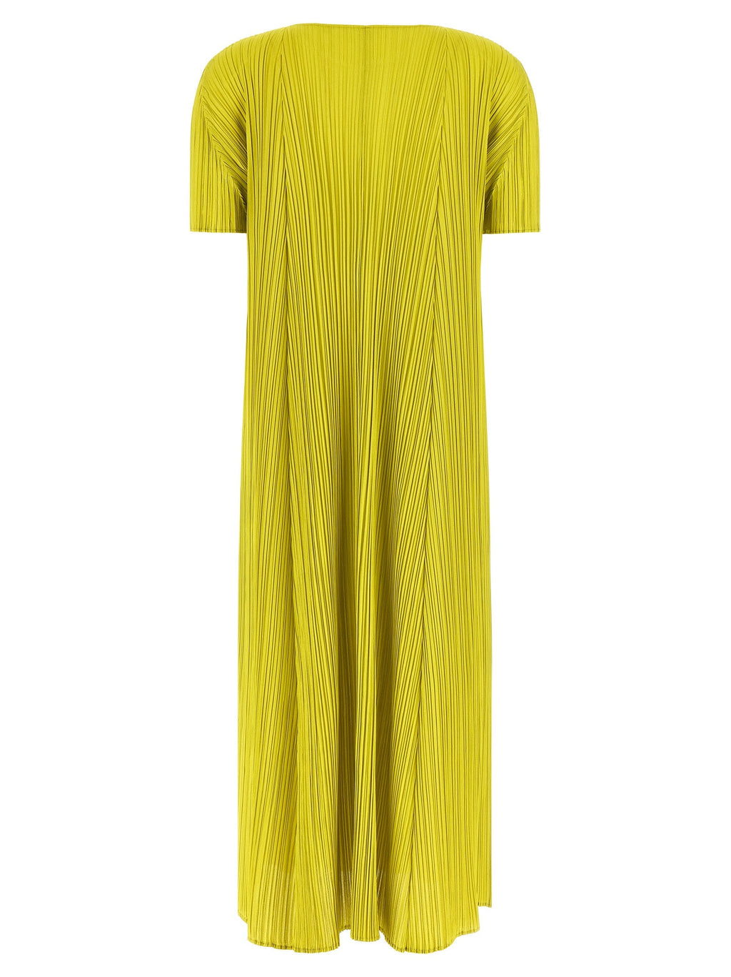 PLEATS PLEASE ISSEY MIYAKE Bicolor Polyester Midi Dress