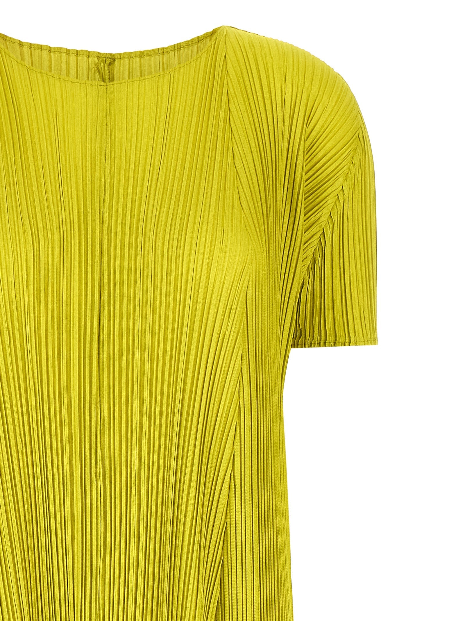 PLEATS PLEASE ISSEY MIYAKE Bicolor Polyester Midi Dress