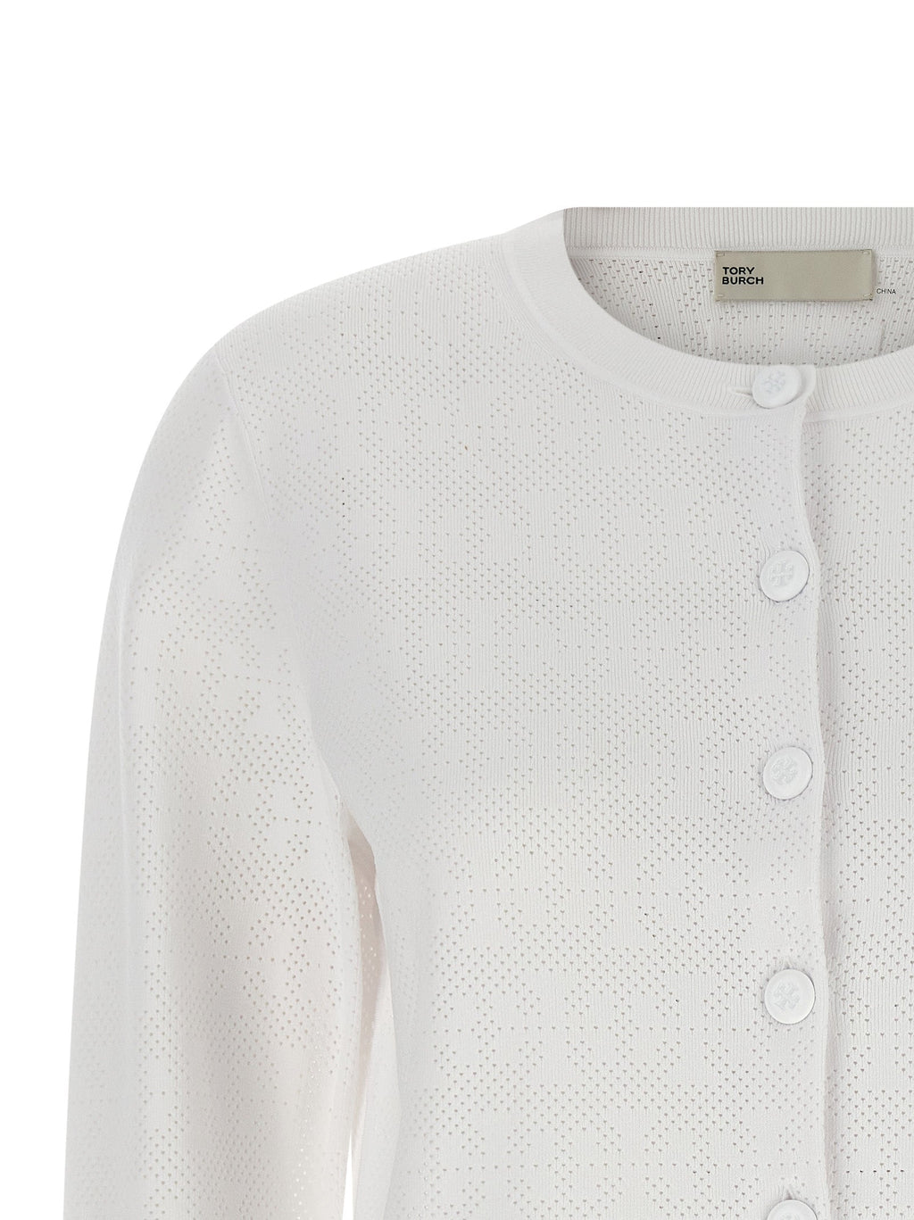 Tory Burch White Viscose Cardigan