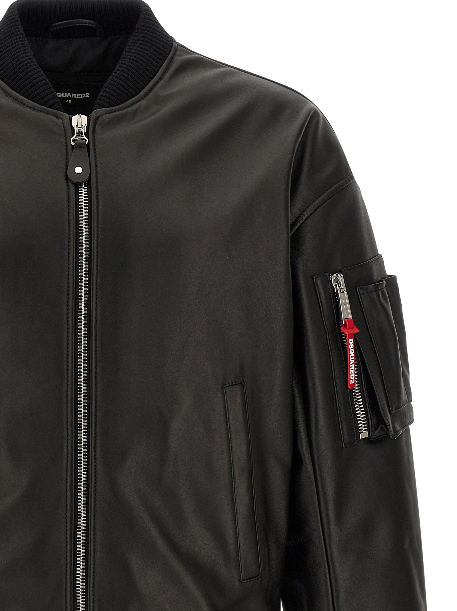 Dsquared² Black Leather Leather Jacket