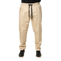 Dolce & Gabbana Beige Cotton Skinny Men Jogger Trouser Pants