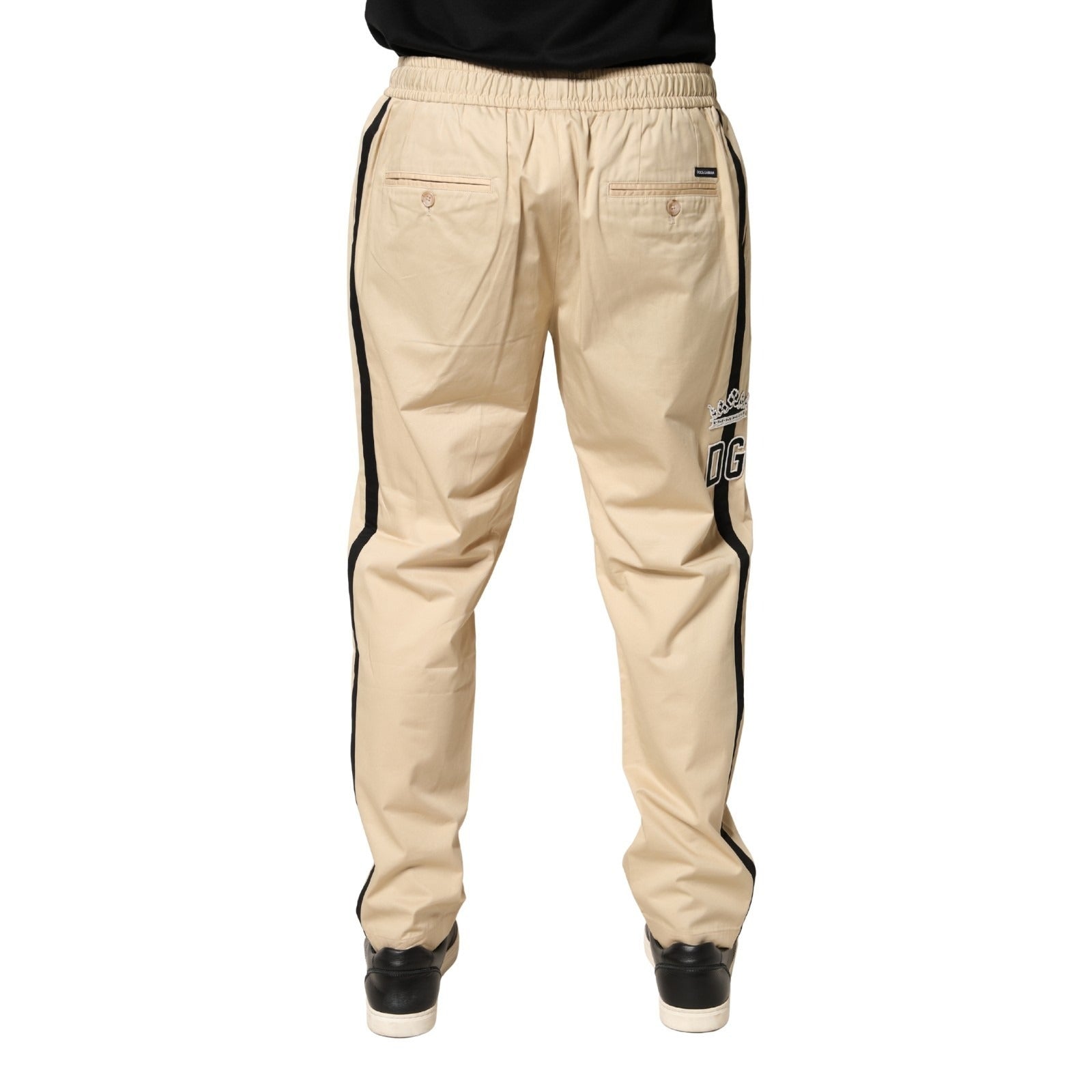 Dolce & Gabbana Beige Cotton Skinny Men Jogger Trouser Pants