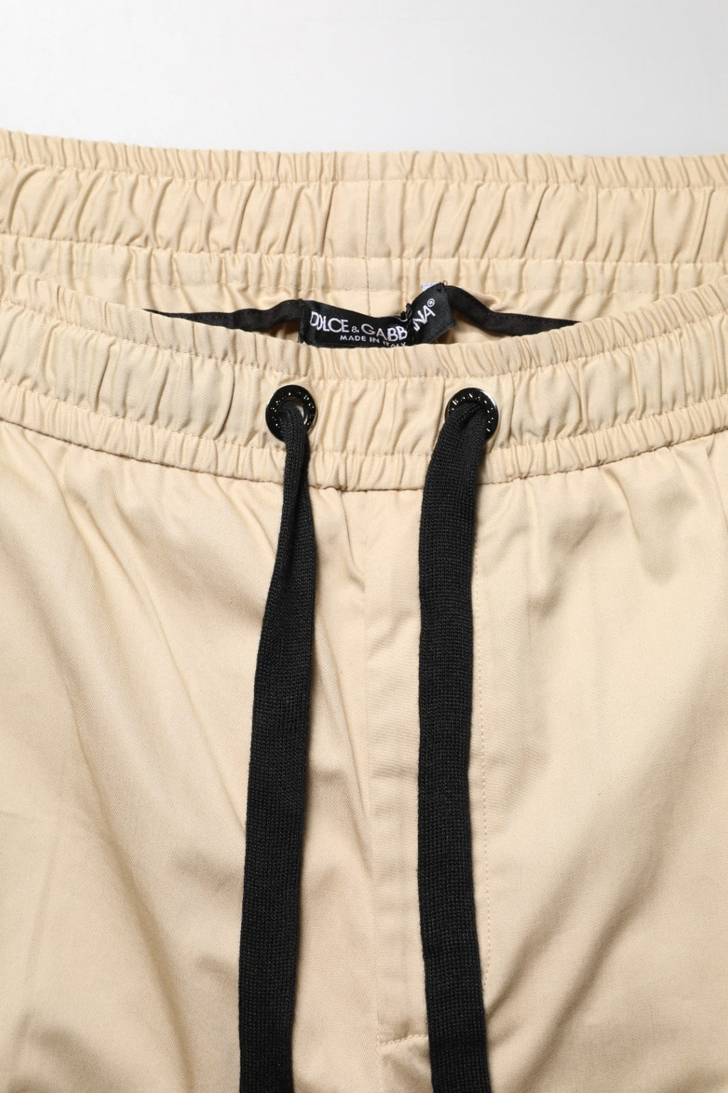 Dolce & Gabbana Beige Cotton Skinny Men Jogger Trouser Pants