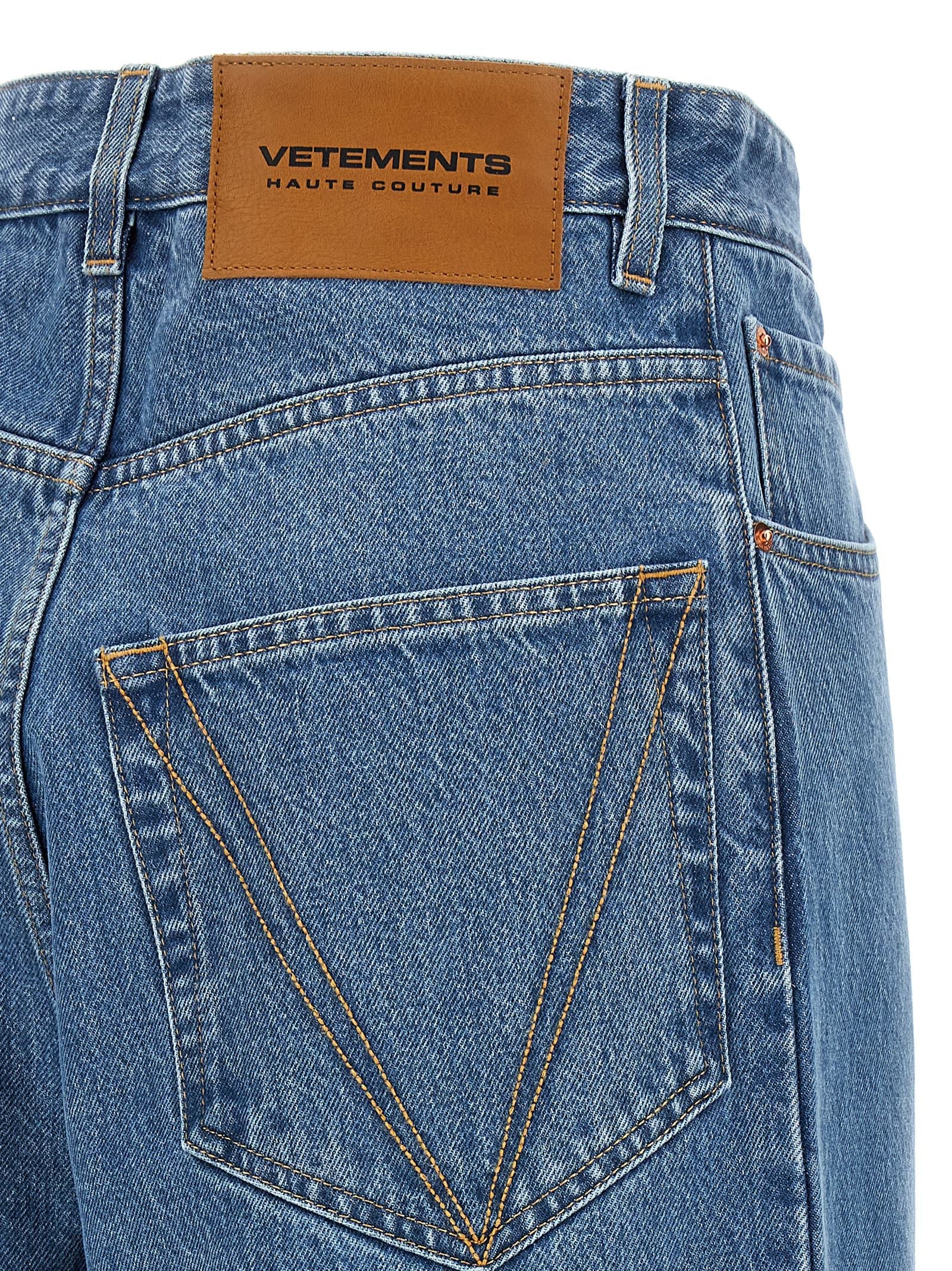 Vetements Blue Cotton Relaxed Fit Jeans