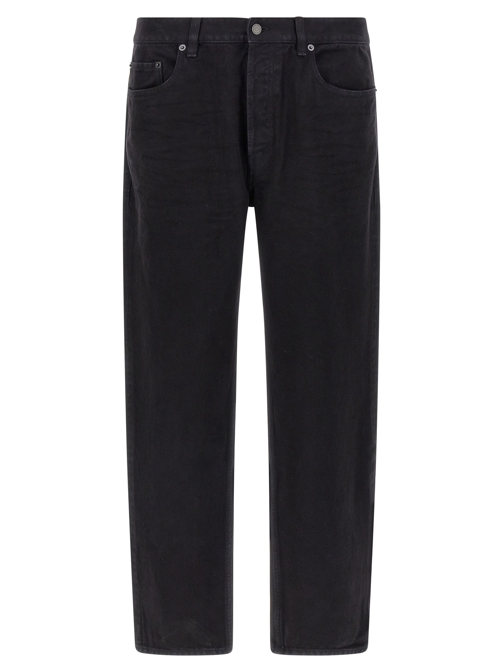 Saint Laurent Black Cotton Straight-Leg Jeans