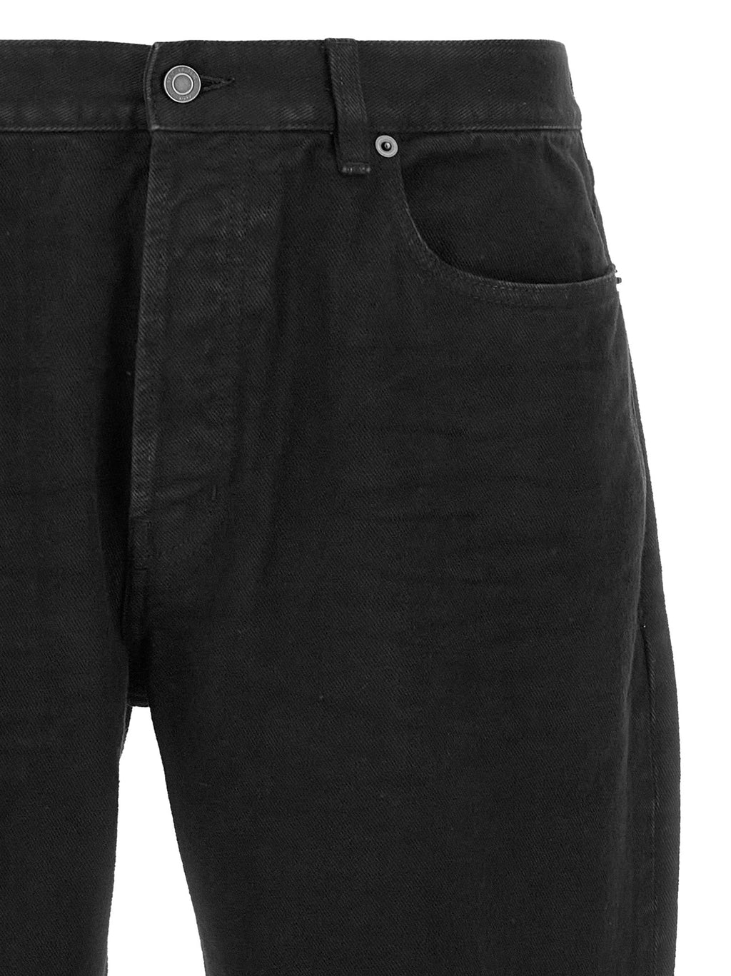 Saint Laurent Black Cotton Straight-Leg Jeans