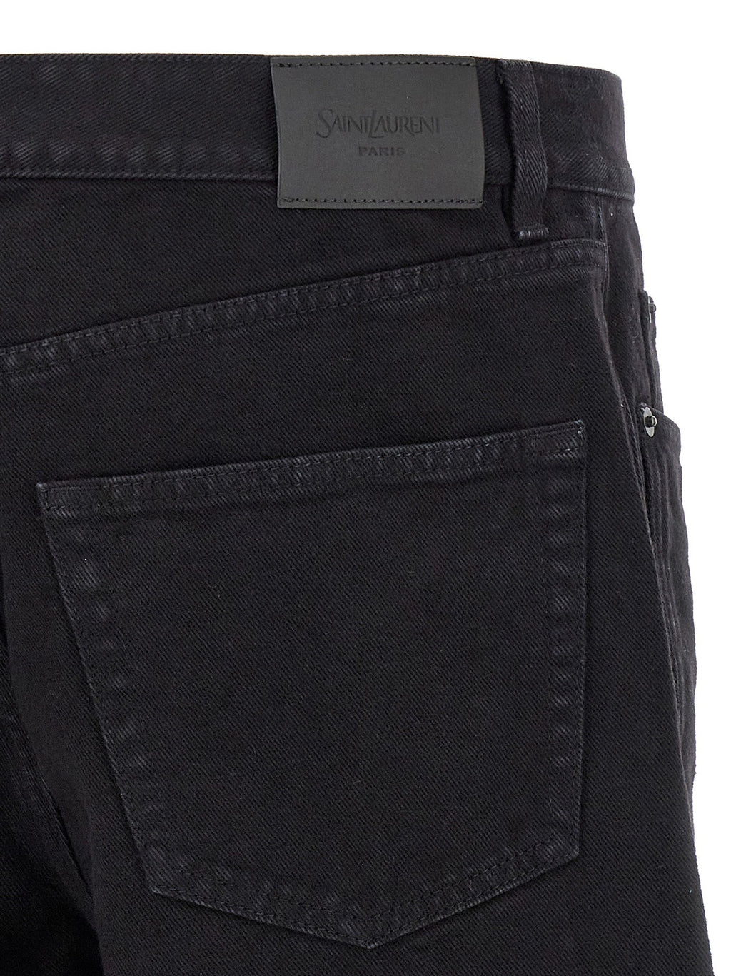 Saint Laurent Black Cotton Straight-Leg Jeans