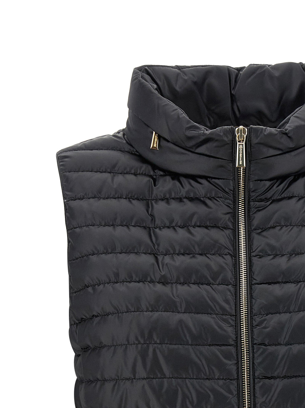 MooRER Black Polyester Sleeveless Jacket
