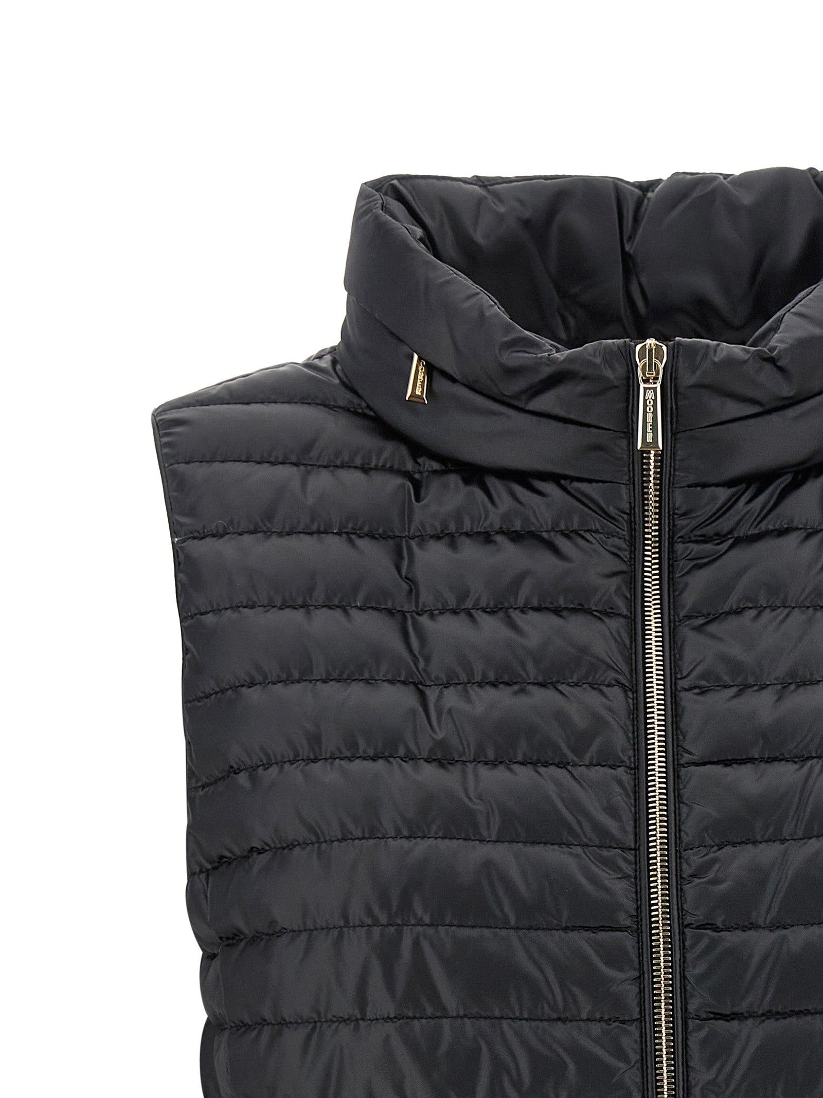 MooRER Black Polyester Sleeveless Jacket