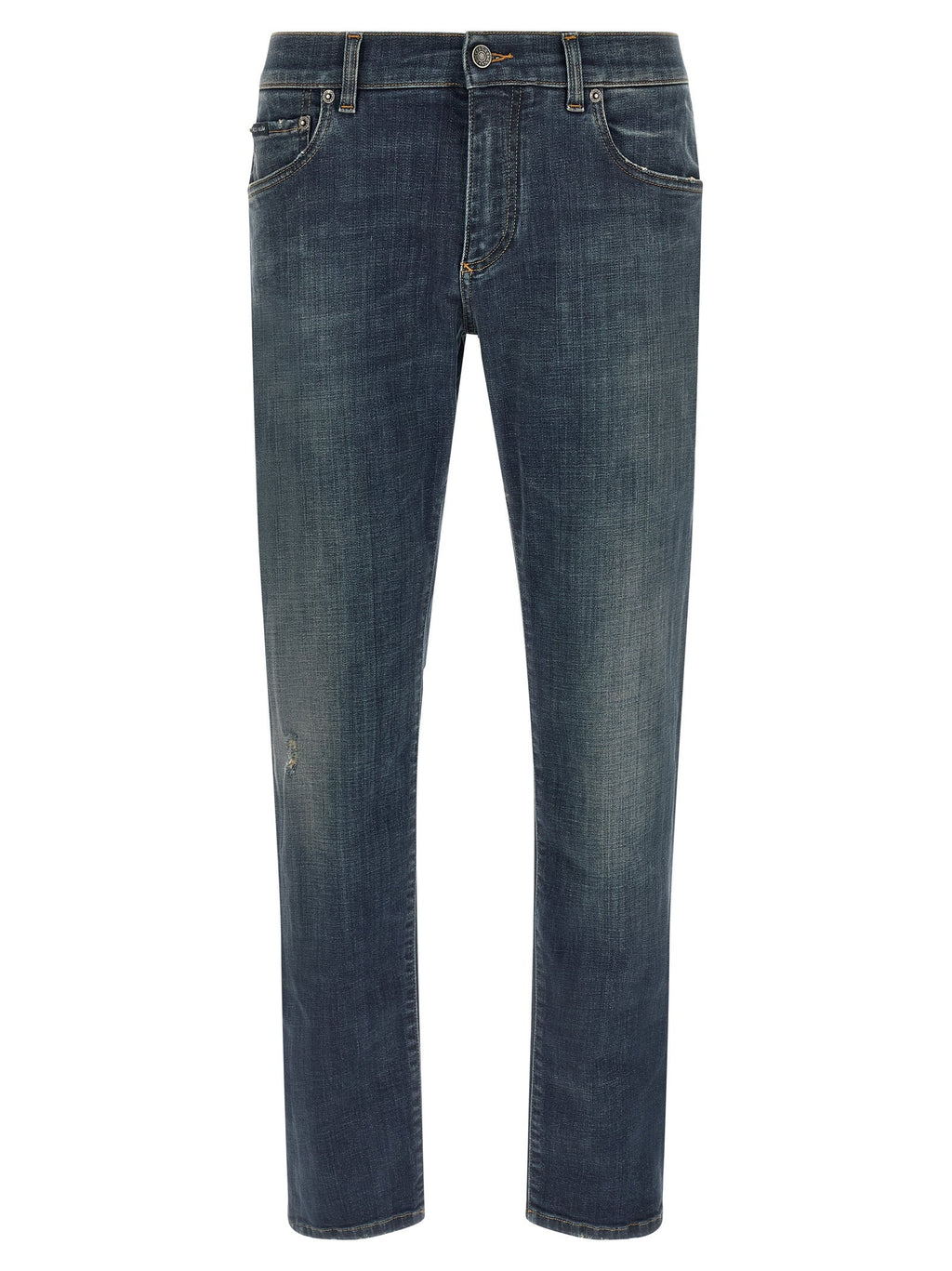 Dolce & Gabbana Blue Cotton Straight-Leg Jeans