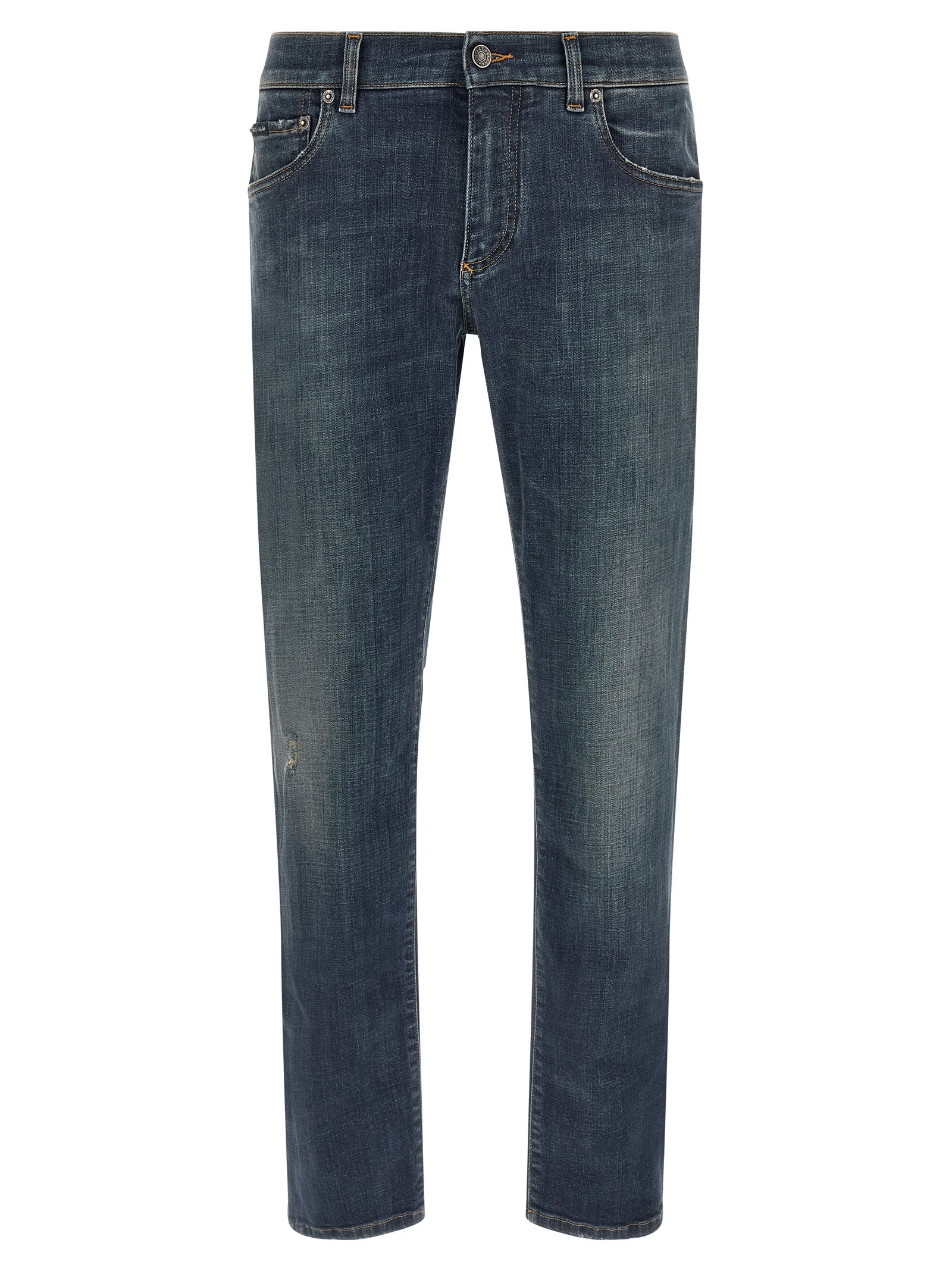 Dolce & Gabbana Blue Cotton Straight-Leg Jeans