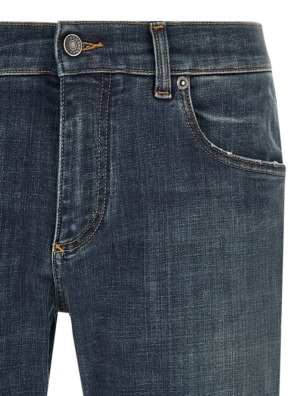 Dolce & Gabbana Blue Cotton Straight-Leg Jeans