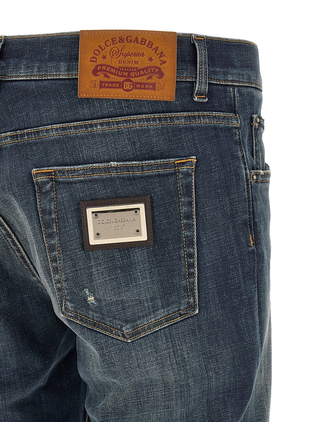 Dolce & Gabbana Blue Cotton Straight-Leg Jeans