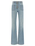 Valentino Garavani Blue Cotton High-Waisted Jean