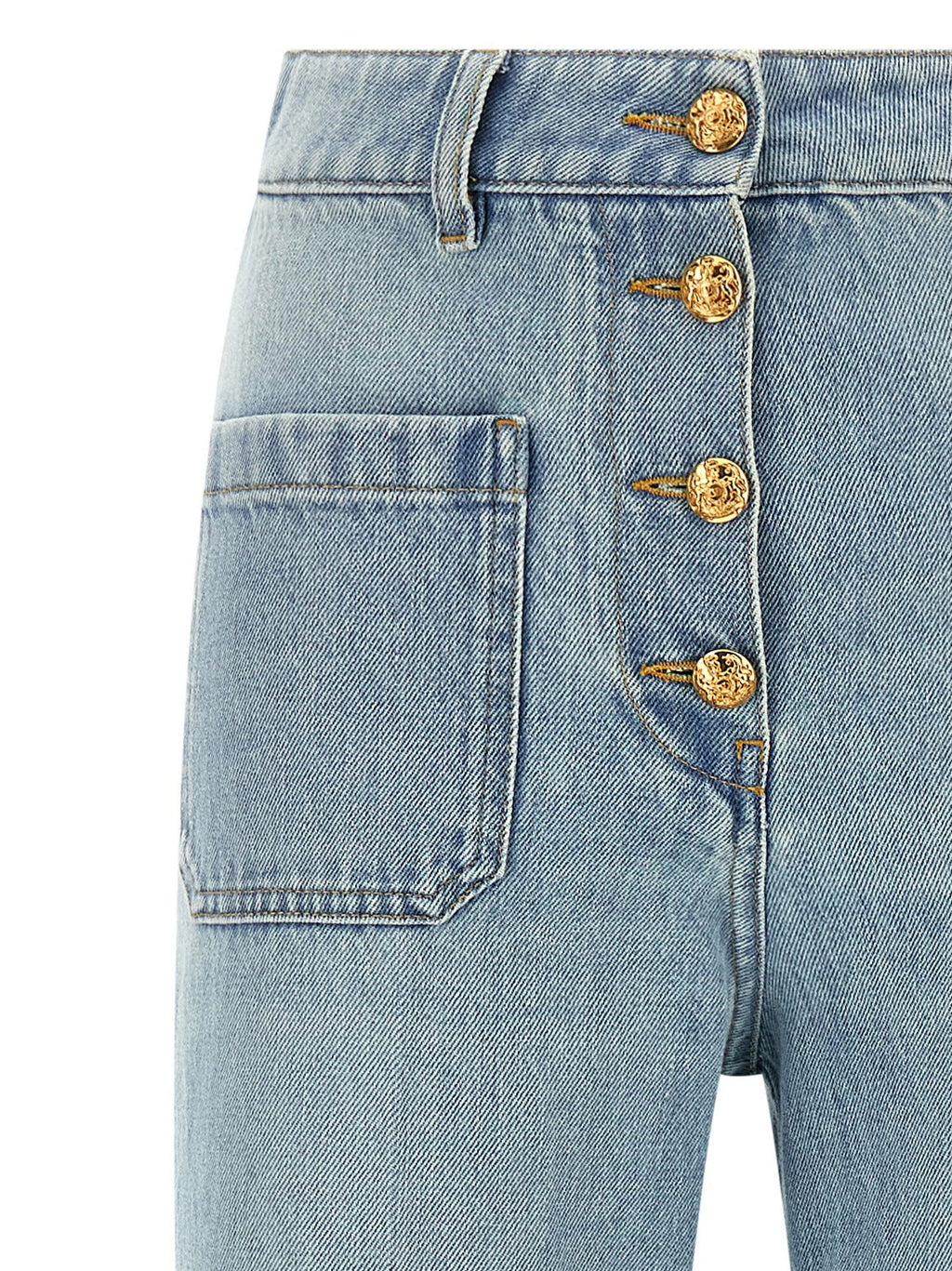 Valentino Garavani Blue Cotton High-Waisted Jean