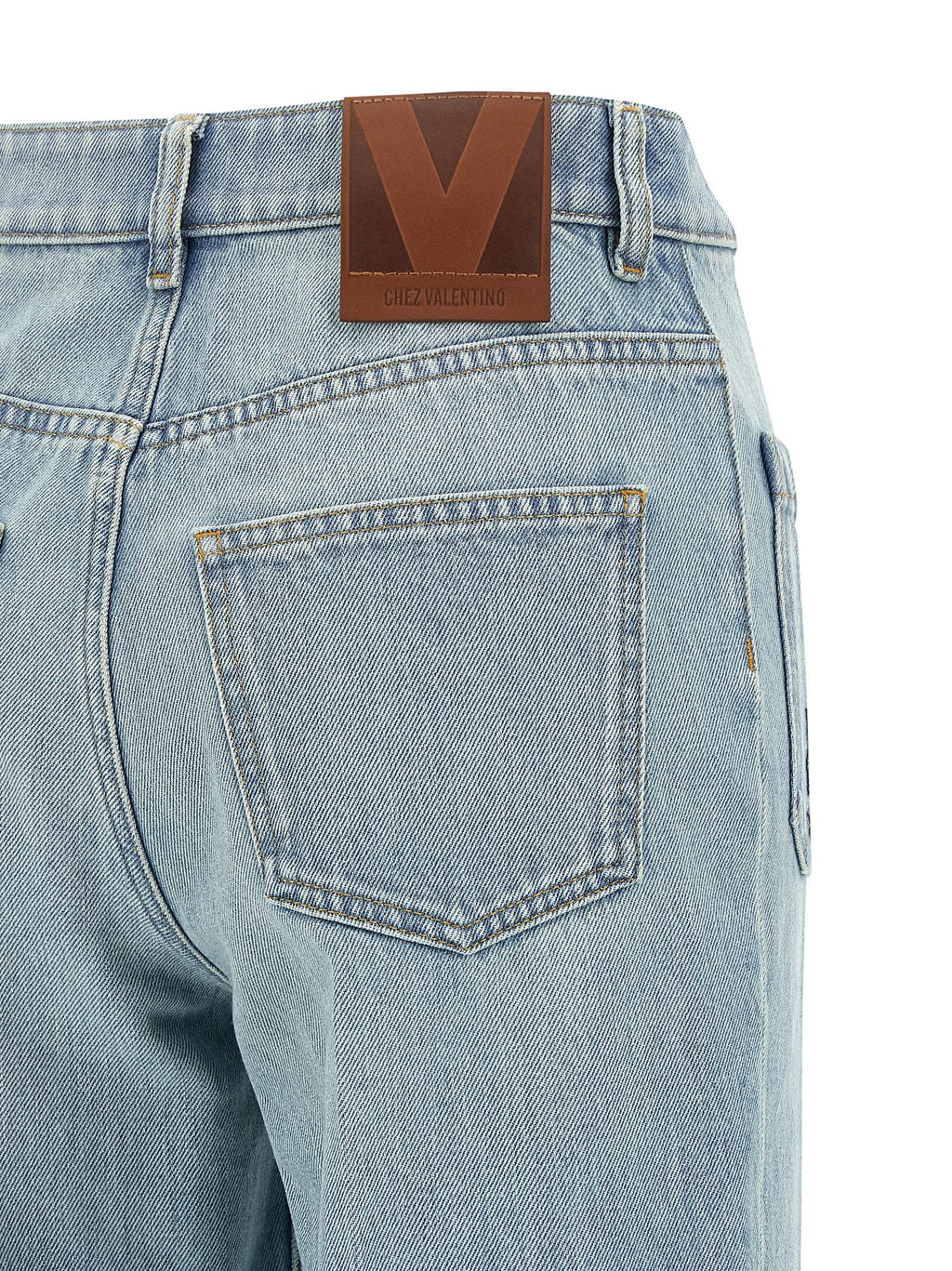 Valentino Garavani Blue Cotton High-Waisted Jean