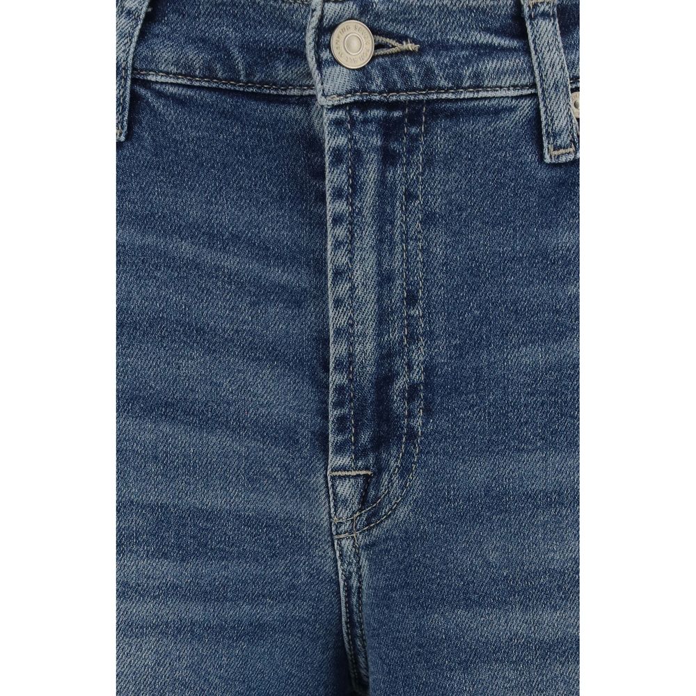 7FOR Blue Cotton Flared Jeans