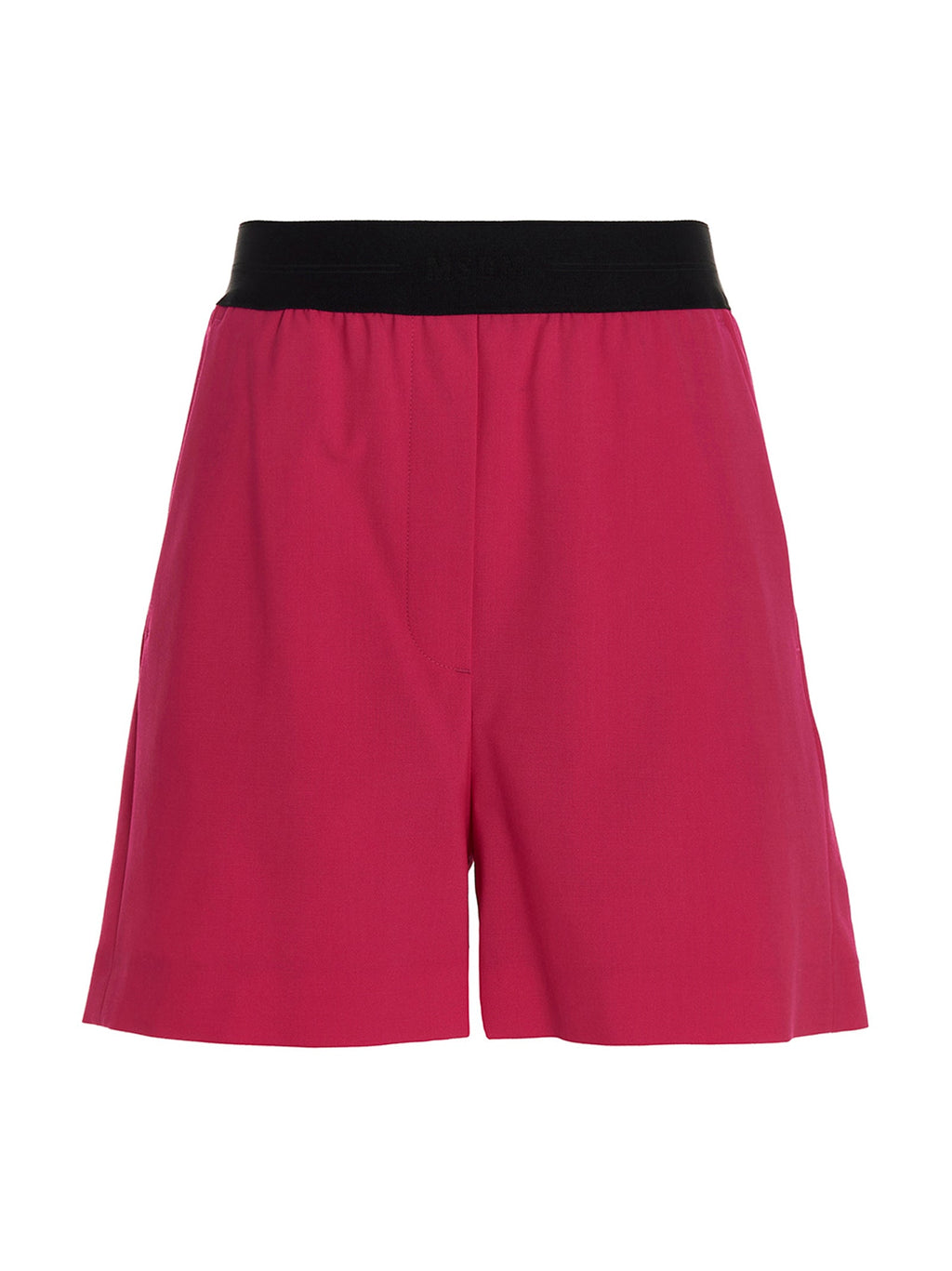 MSGM Fuchsia Virgin Wool Bermuda Shorts