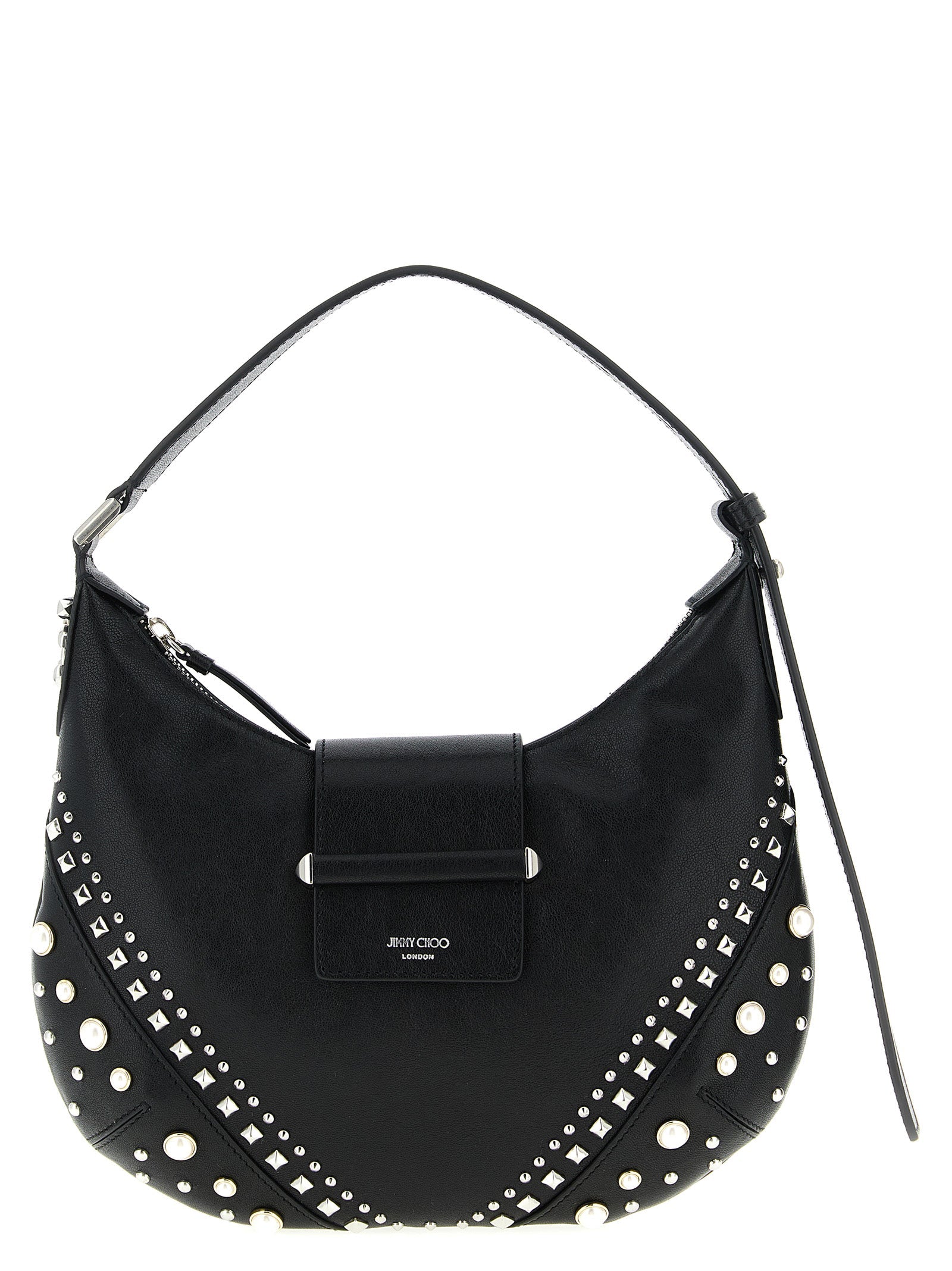 Jimmy Choo White Lamb Leather Shoulder Bag