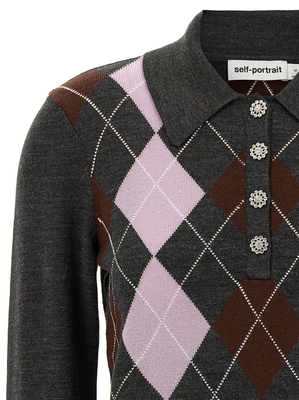 Self-Portrait Gray Wool Cardigan Self-Portrait